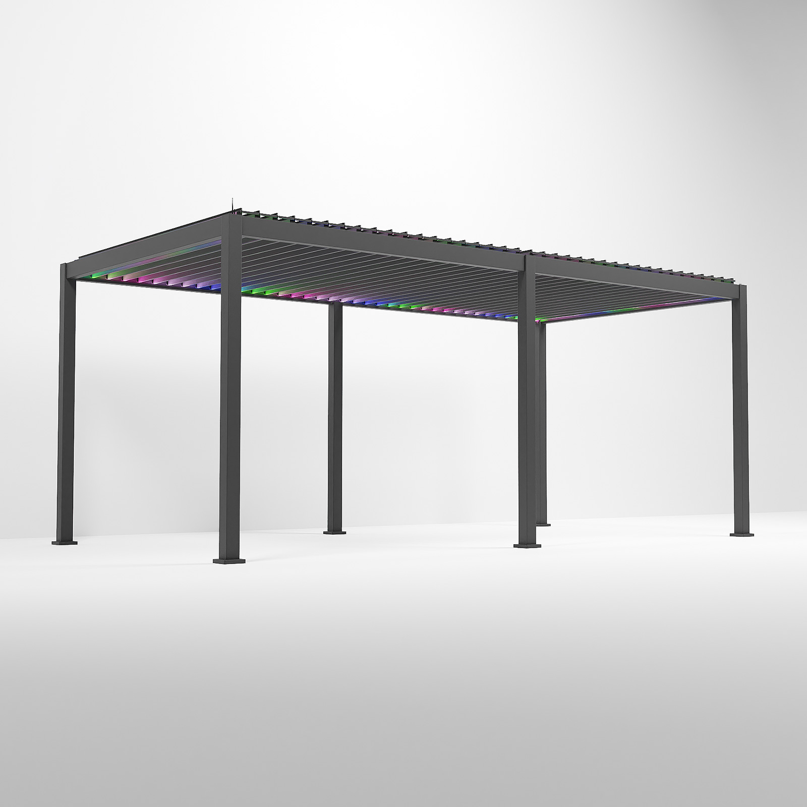 Nova - Titan LED Freestanding Aluminium Pergola - 6m x 3m Rectangular - Grey thumbnail 1
