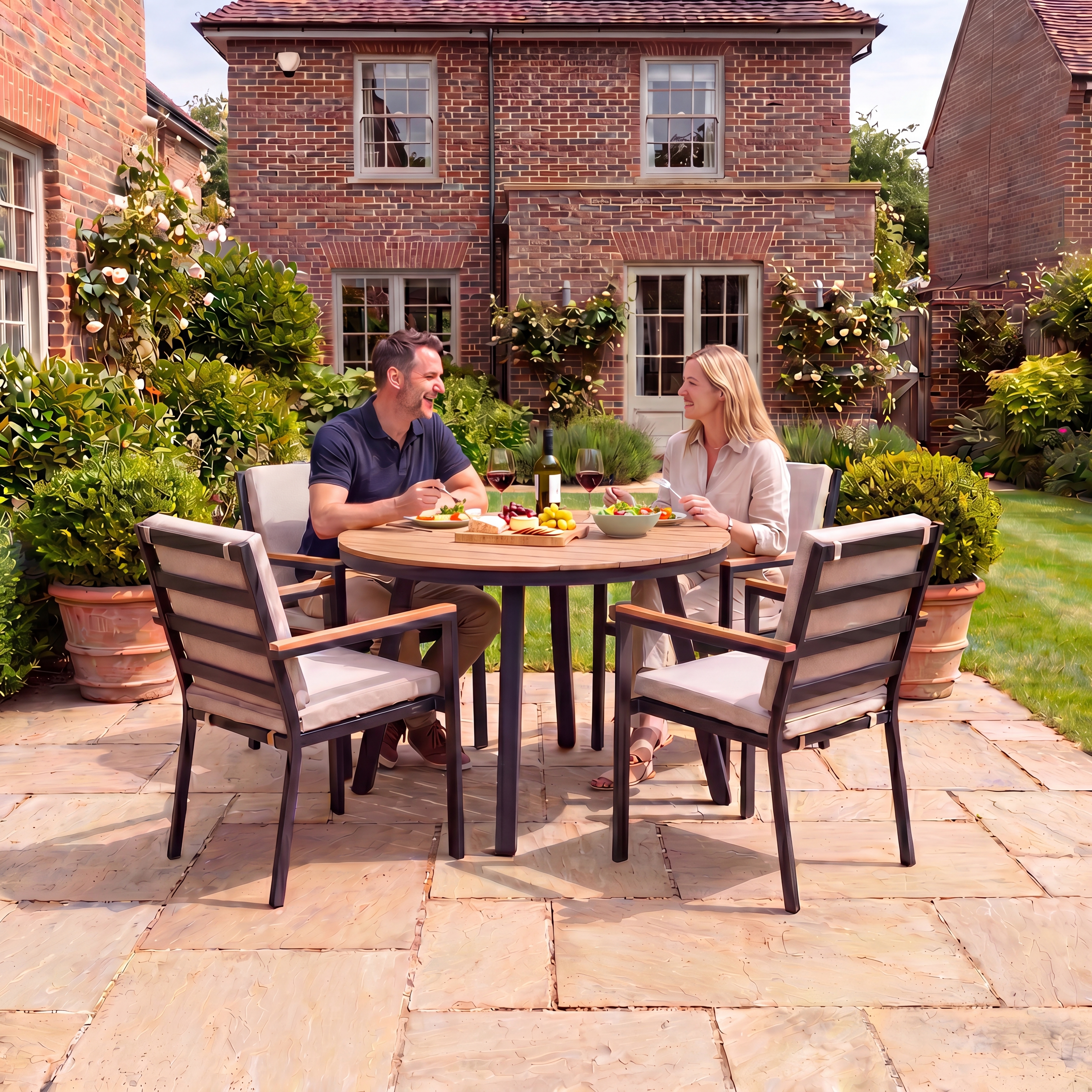 Nova - Heidi 4 Seat Dining Set - 1.1m Round Table thumbnail 2