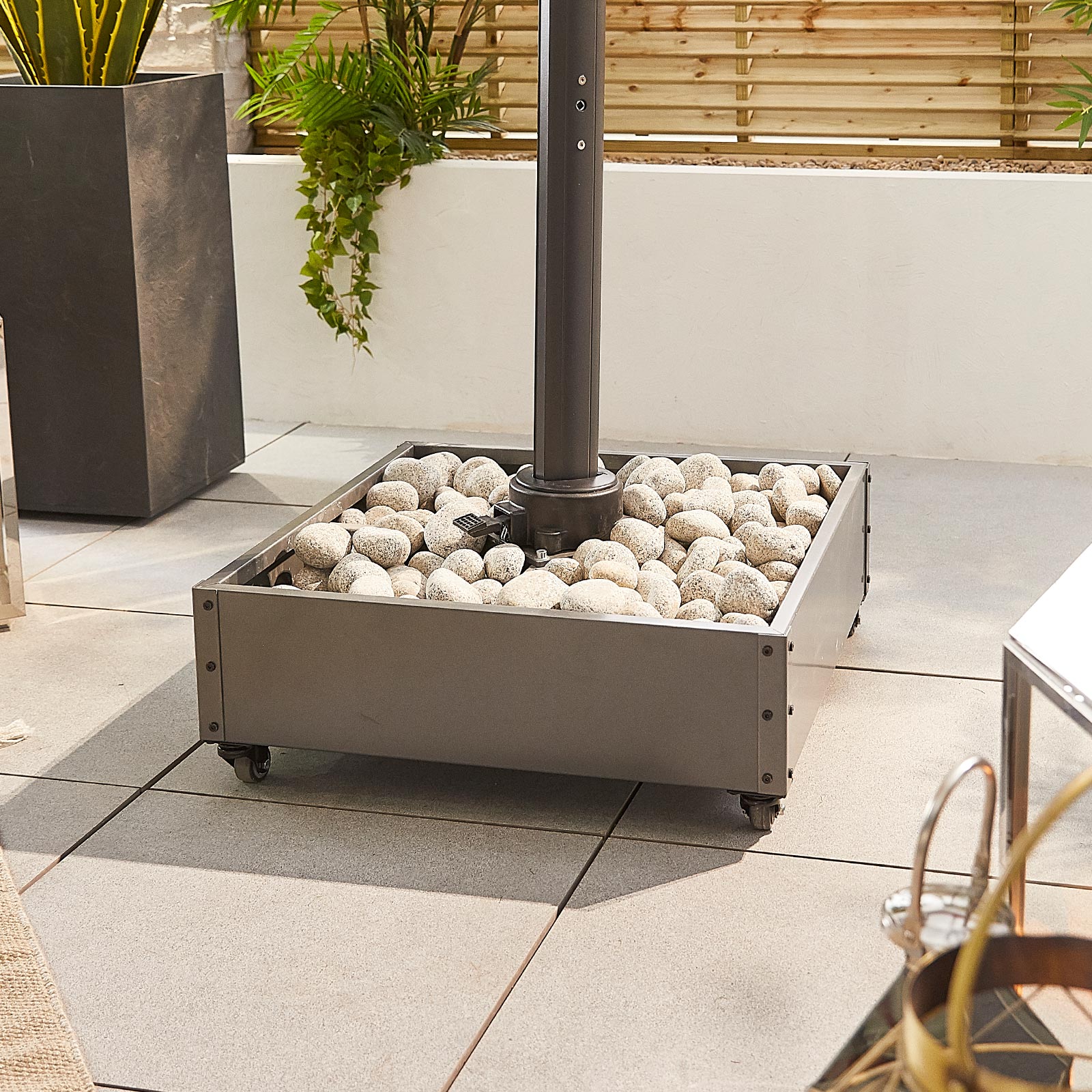 Nova - Cantilever Parasol Base - Stone Filled - Grey