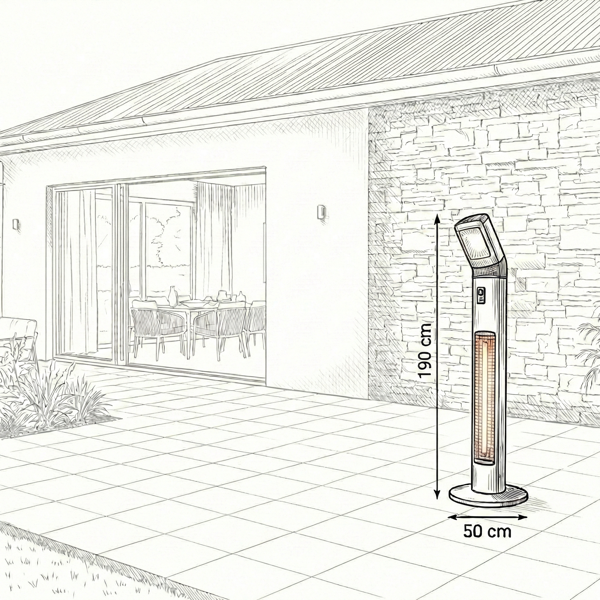 Nova - Apollo Outdoor Pedestal Heater thumbnail 2