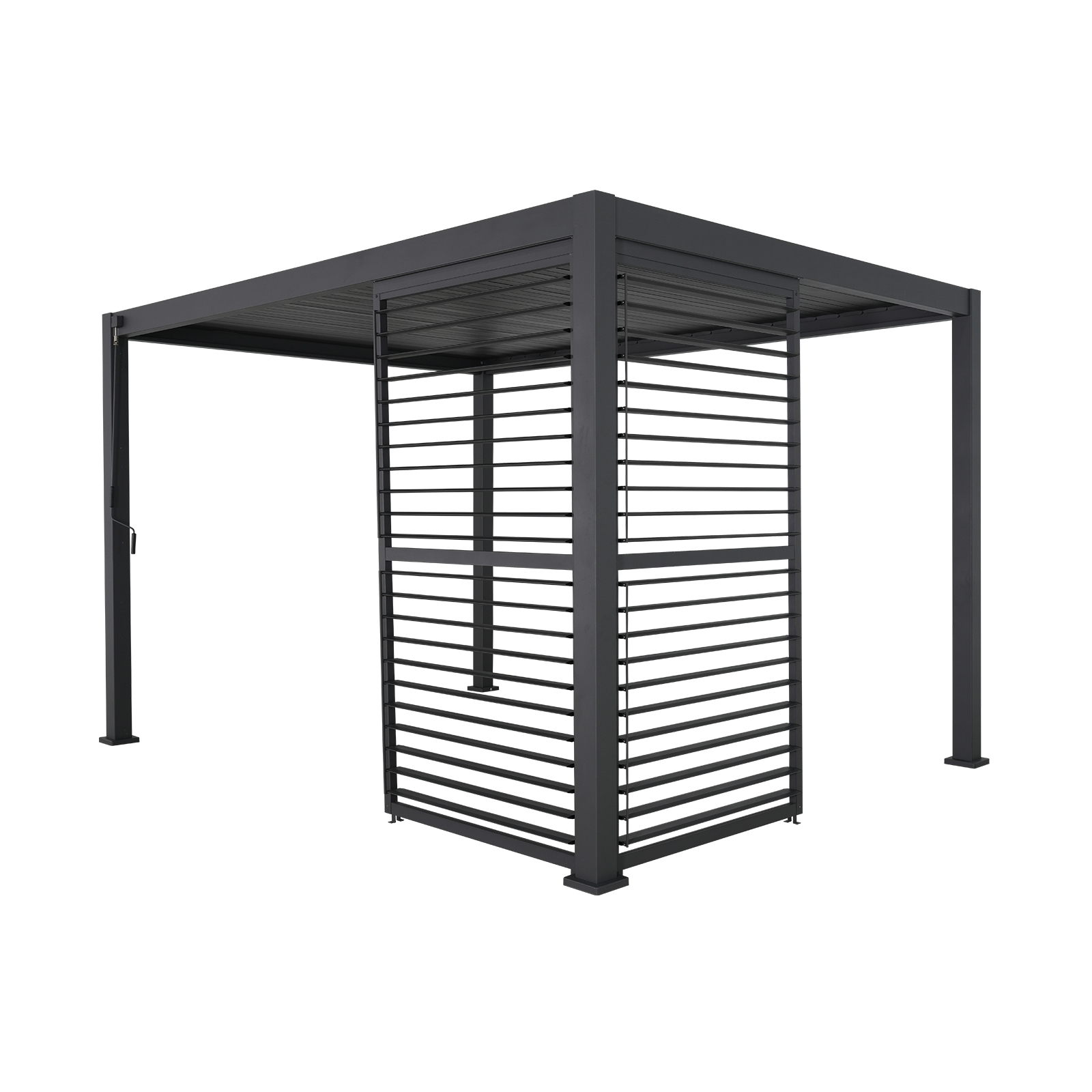 Nova - Titan 1m Aluminium Side Wall With Adjustable Louvres for 3m Titan Pergola - Grey thumbnail 7
