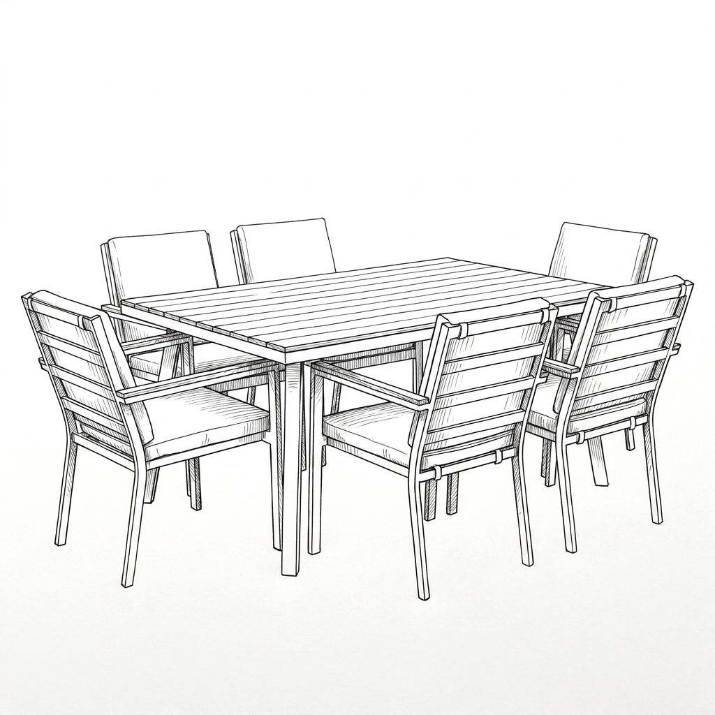 Nova - Heidi 6 Seat Dining Set - 1.5 x 1.0m Rectangular Table thumbnail 4