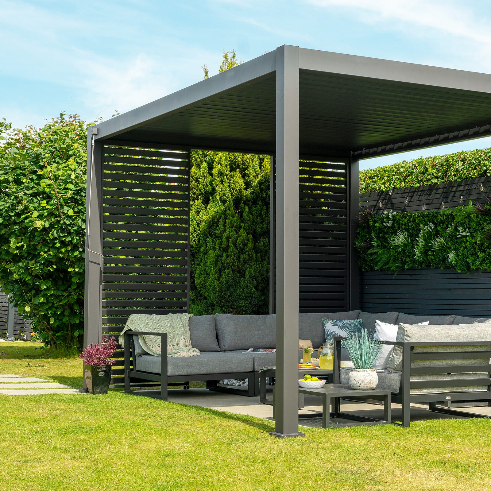 Nova - Titan Freestanding Aluminium Pergola - 4m x 3m Rectangular - Grey thumbnail 12