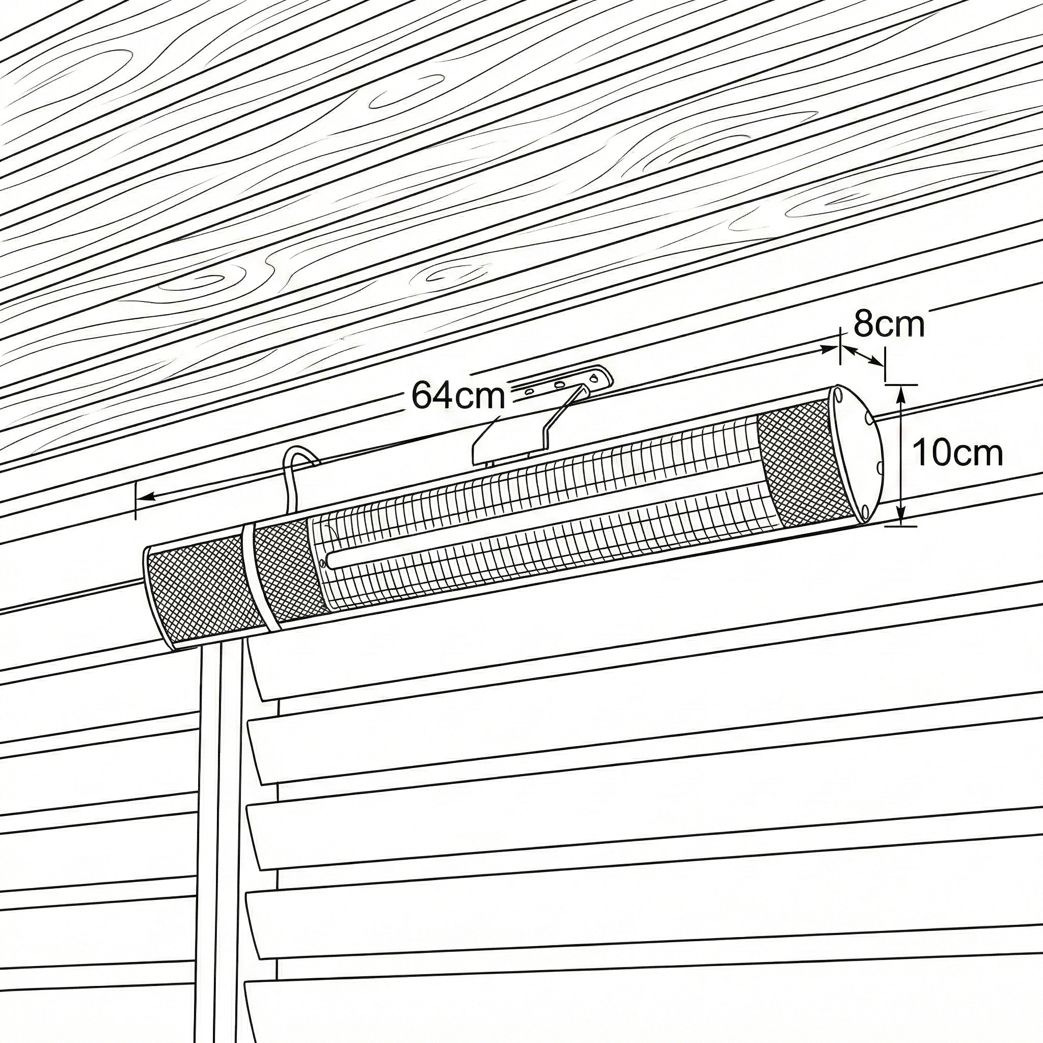 Nova - Hestia Infrared 2kW Pergola Mounted Patio Heater thumbnail 2