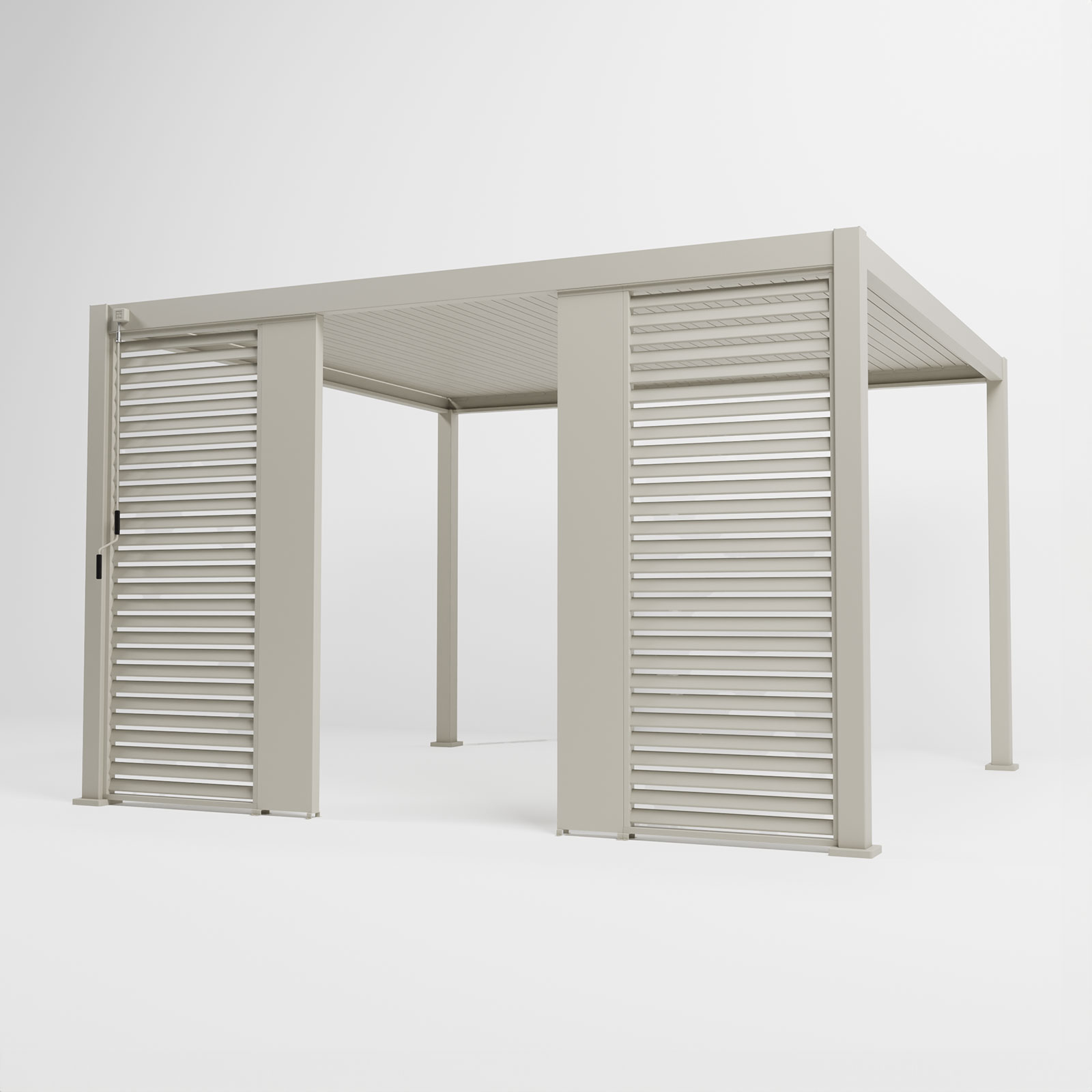 Nova - Titan Aluminium Pergola 31cm Solid Side Wall Panel - Pebble