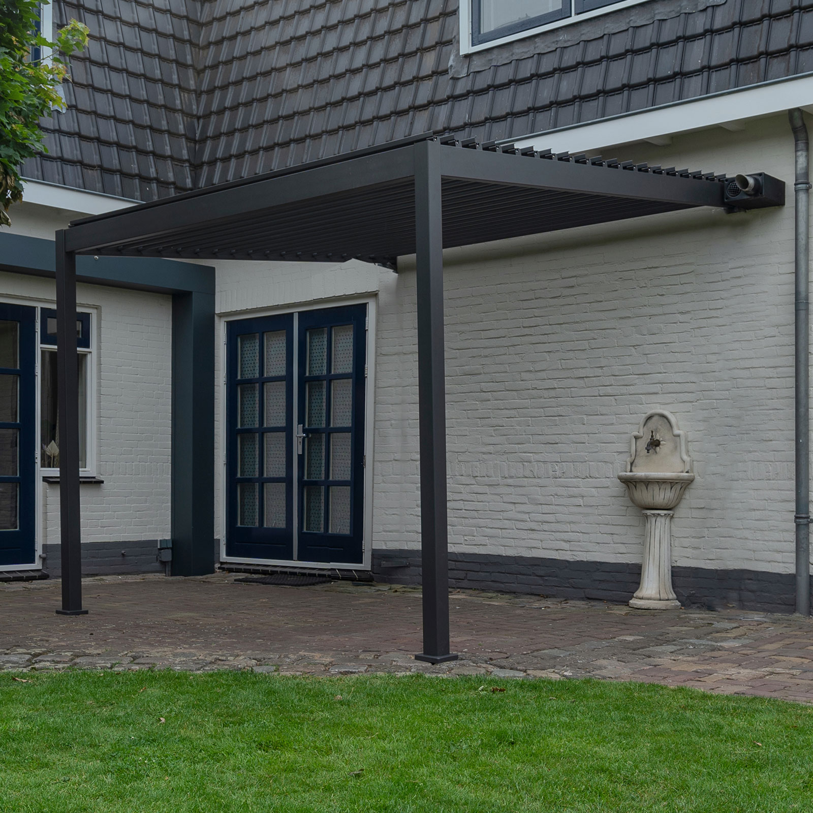 Nova - Titan Aluminium Wall Mounted Pergola - 3.6m x 3m Rectangular - Grey thumbnail 8