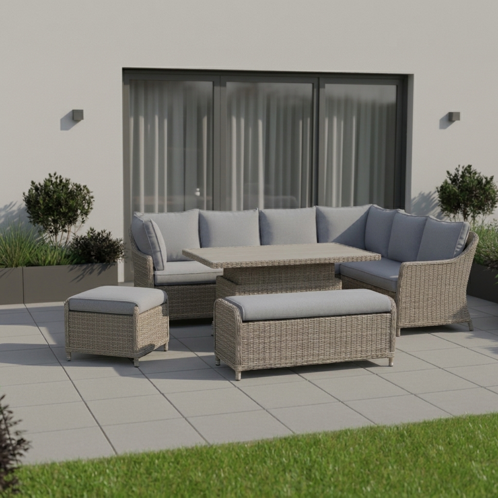 Nova - Ivy Right Hand Corner Sofa Lounge Dining Set with Rectangular Rise & Fall Table thumbnail 6