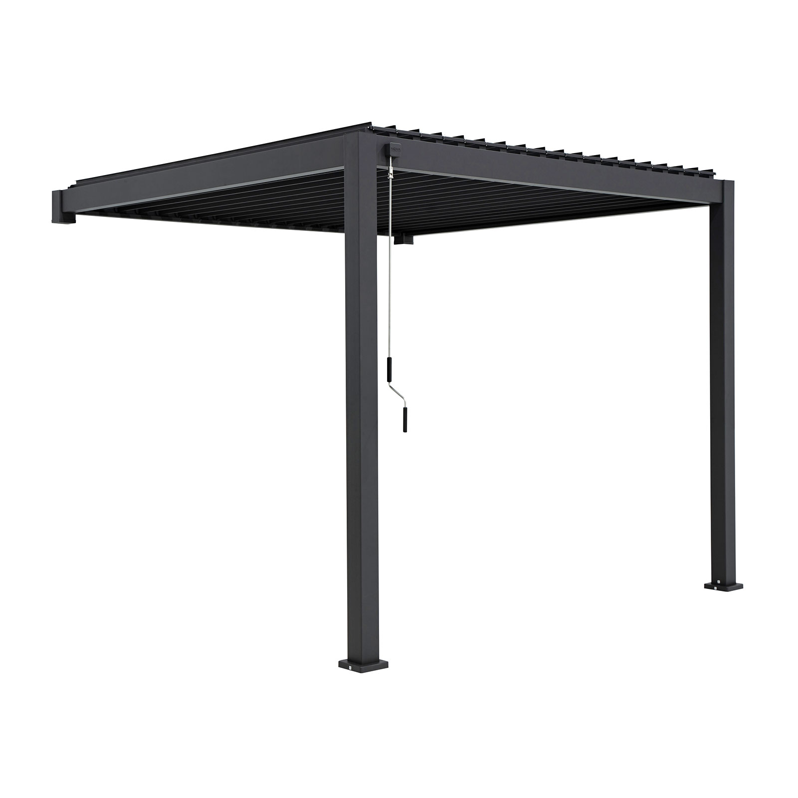 Nova - Titan Aluminium Wall Mounted Pergola - 3m Square - Grey thumbnail 7