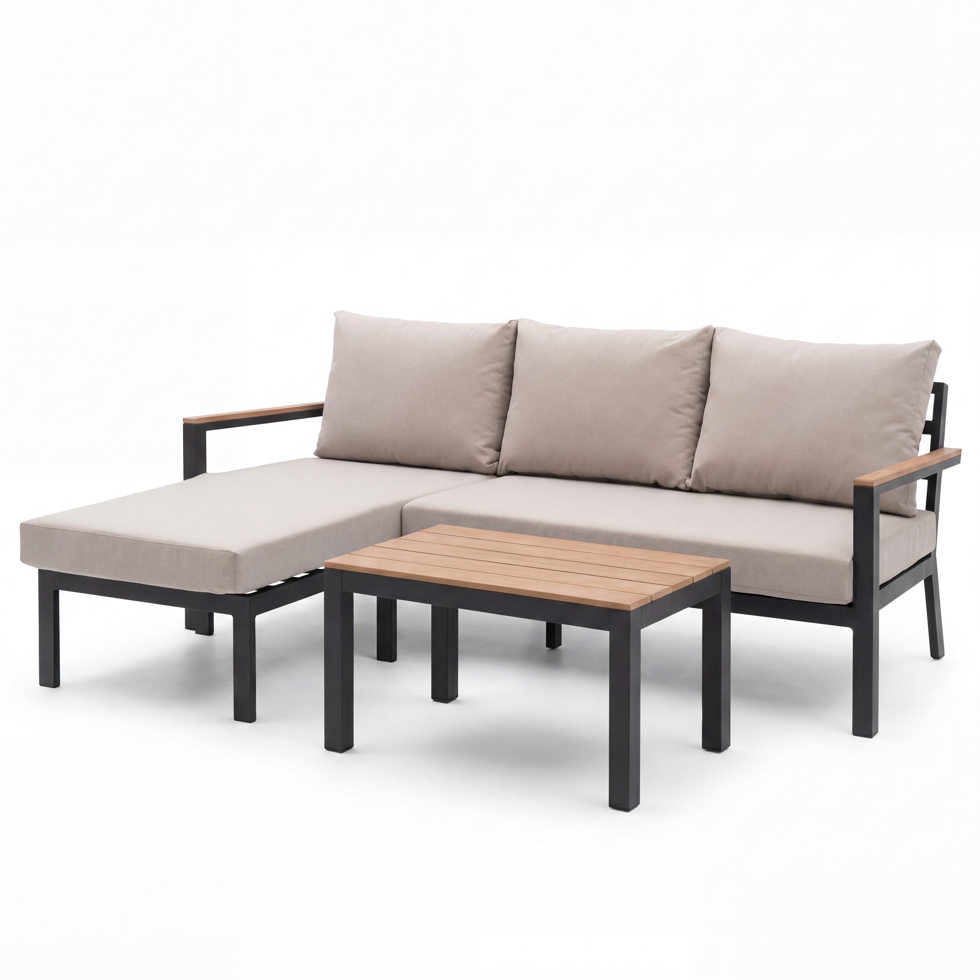 Nova - Heidi 3 Seater Chaise Sofa Lounging Set with Rectangular Coffee Table thumbnail 3