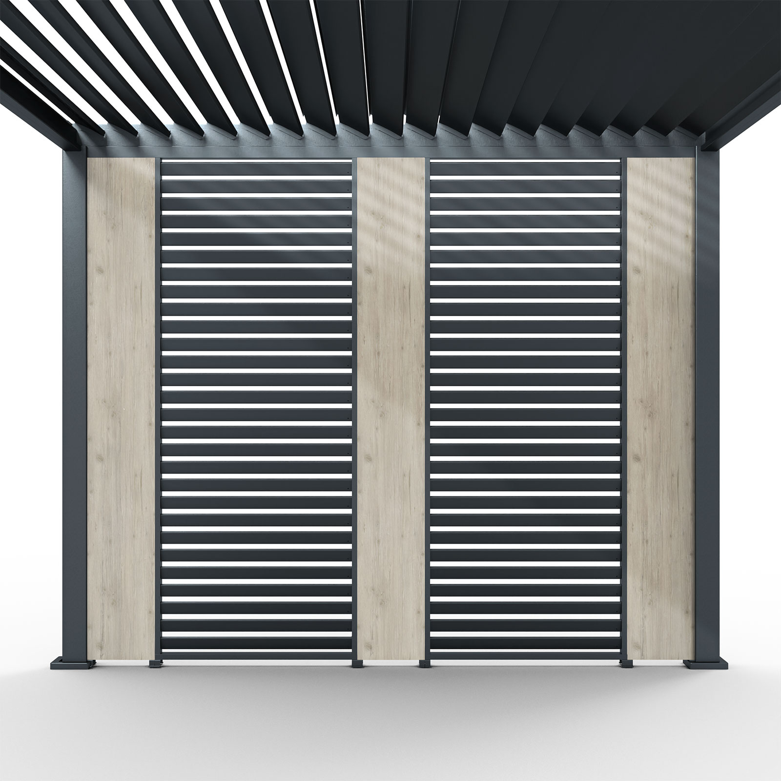 Nova - Titan Aluminium Pergola 31cm Solid Side Wall Panel - Wood Look thumbnail 1