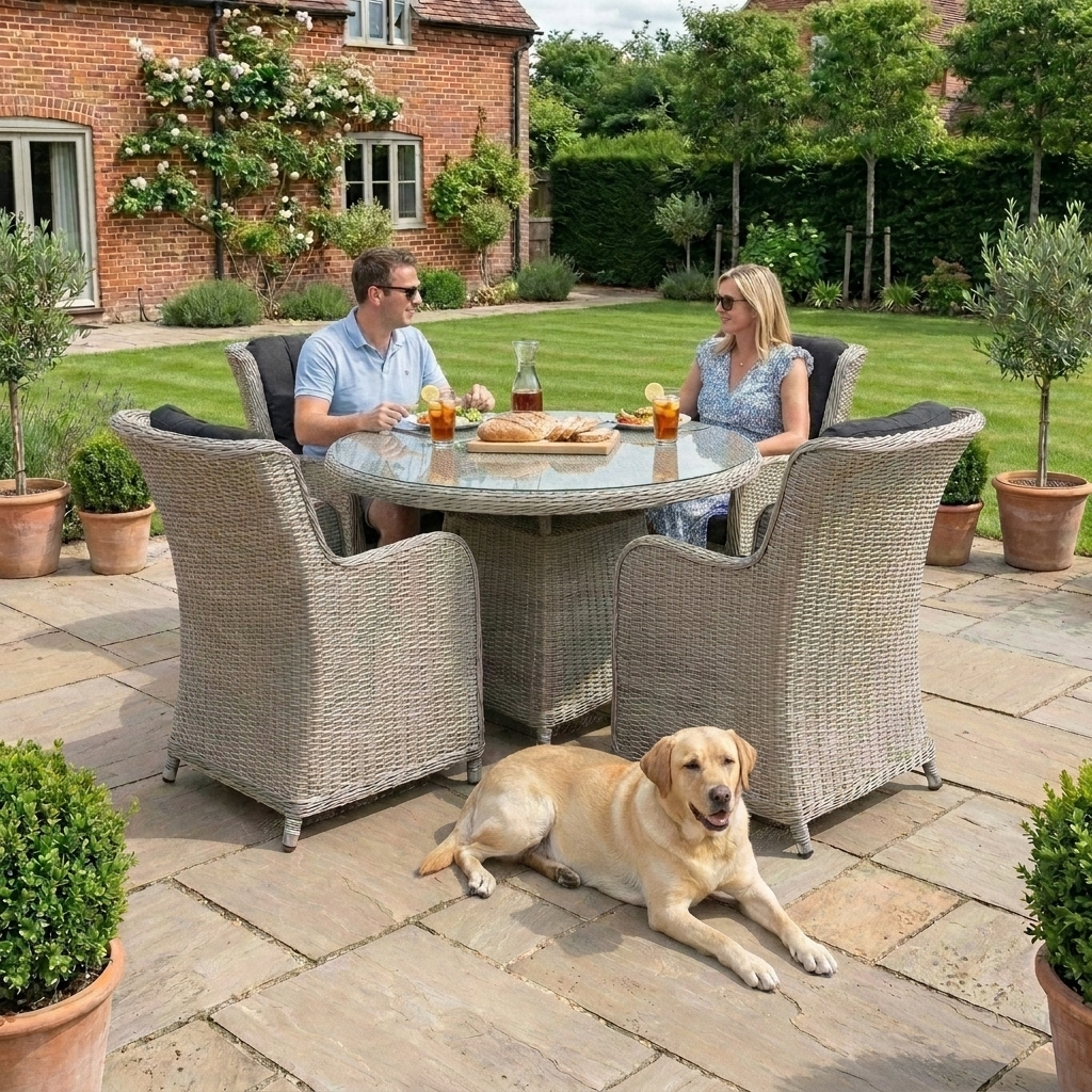 Nova - Avery 4 Seat Dining Set - 1.2m Round Table - Ash Grey thumbnail 2