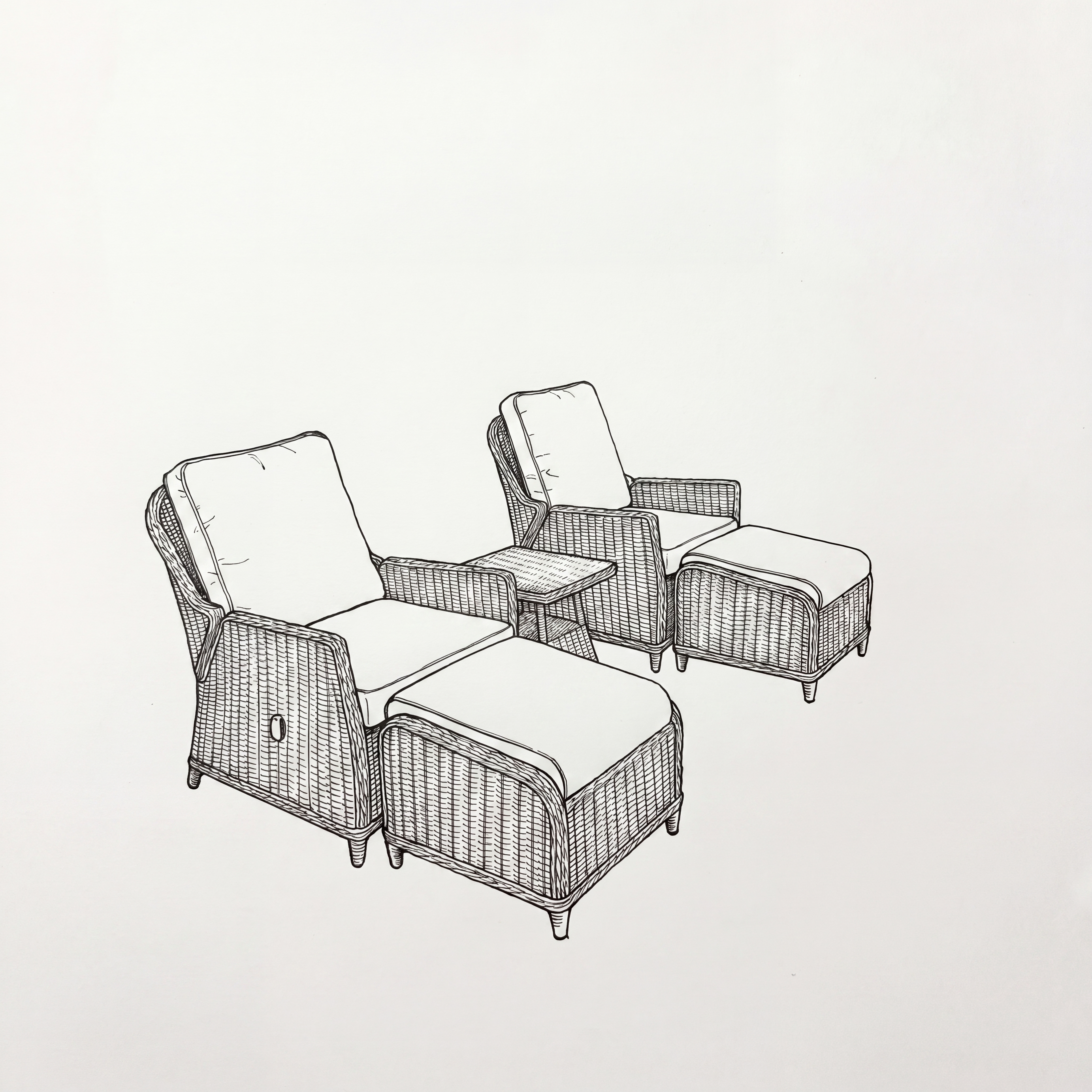 Nova - Ivy 5pc Reclining Lounging Set with Square Side Table thumbnail 5