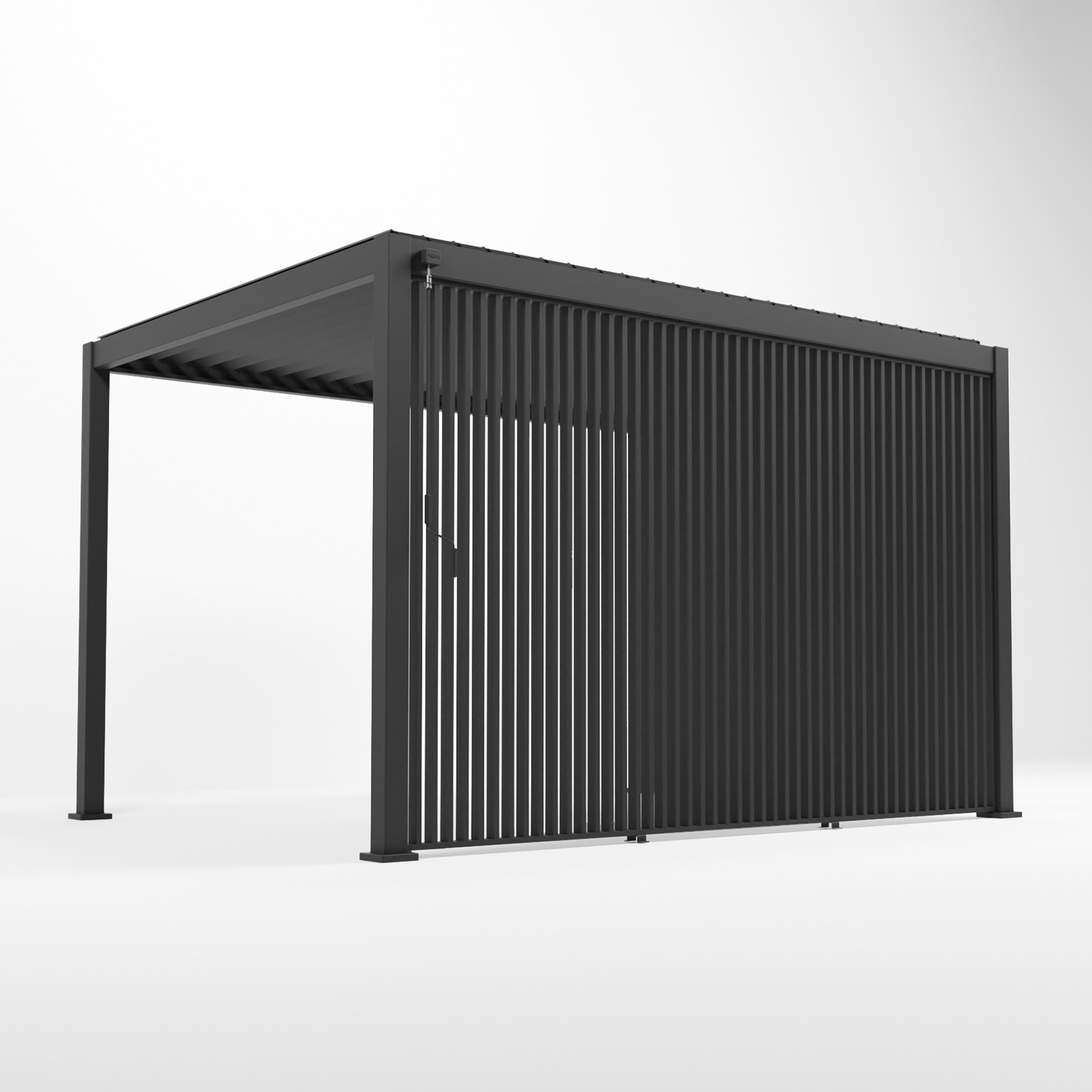 Nova - 1.3m Vertical Louvre Side Wall Panel - Grey thumbnail 4