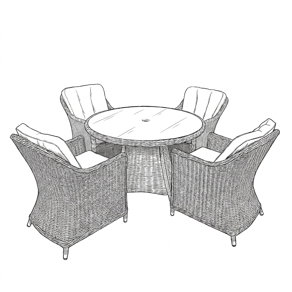 Nova - Ivy 4 Seat Dining Set - 1.2m Round Table (Ceramic Glass) thumbnail 9