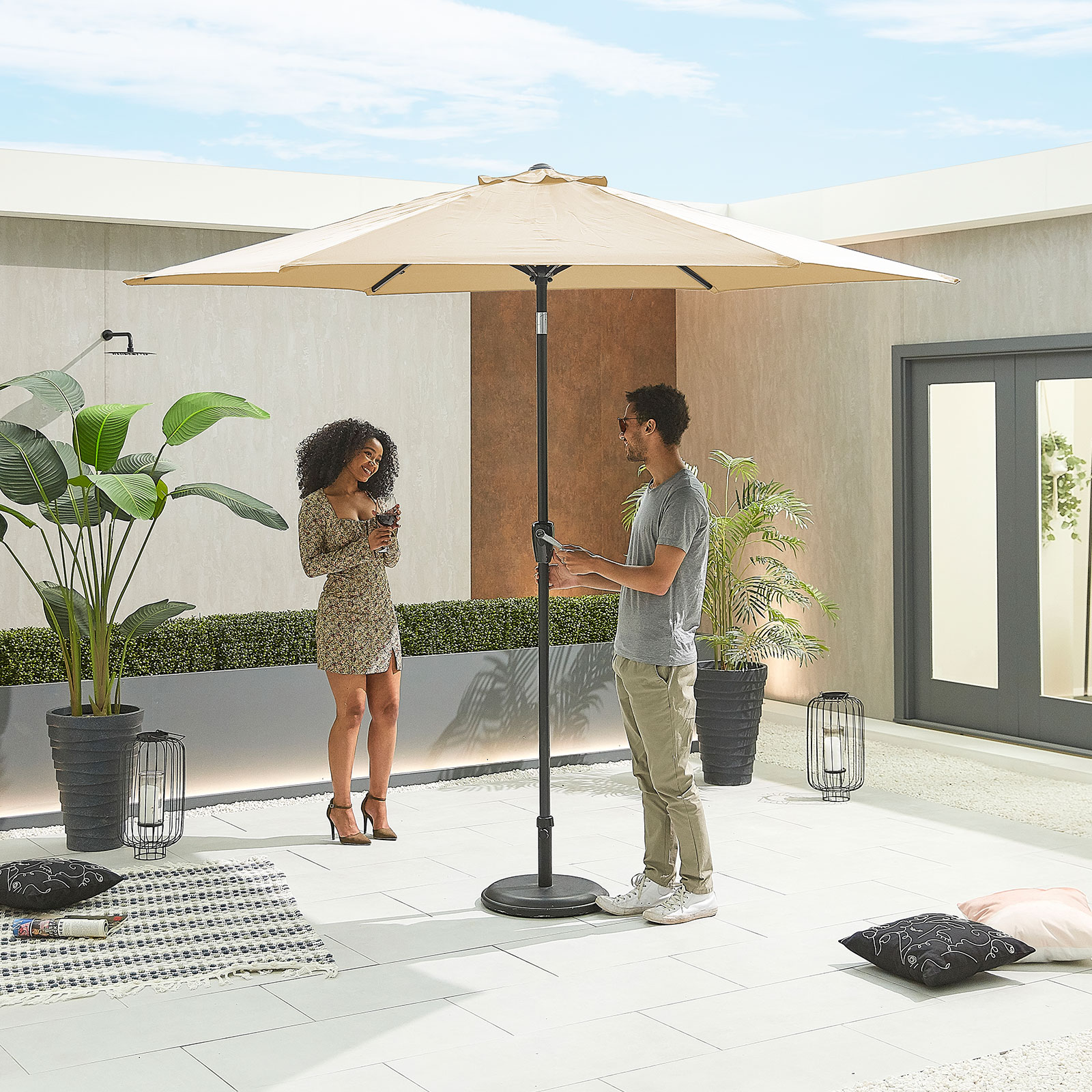 Nova - Antigua Aluminium Parasol - 3m Round - Beige thumbnail 2