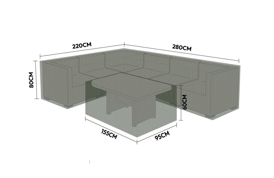 Protex - Cover Pack for Large Left Corner Sofa Dining Set
