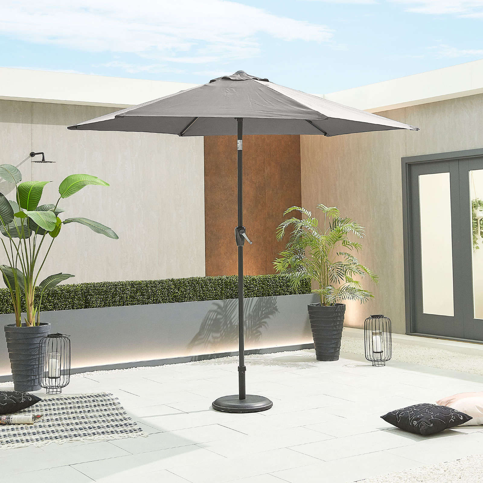 Nova - Antigua Aluminium Parasol - 2.7m Round - Grey