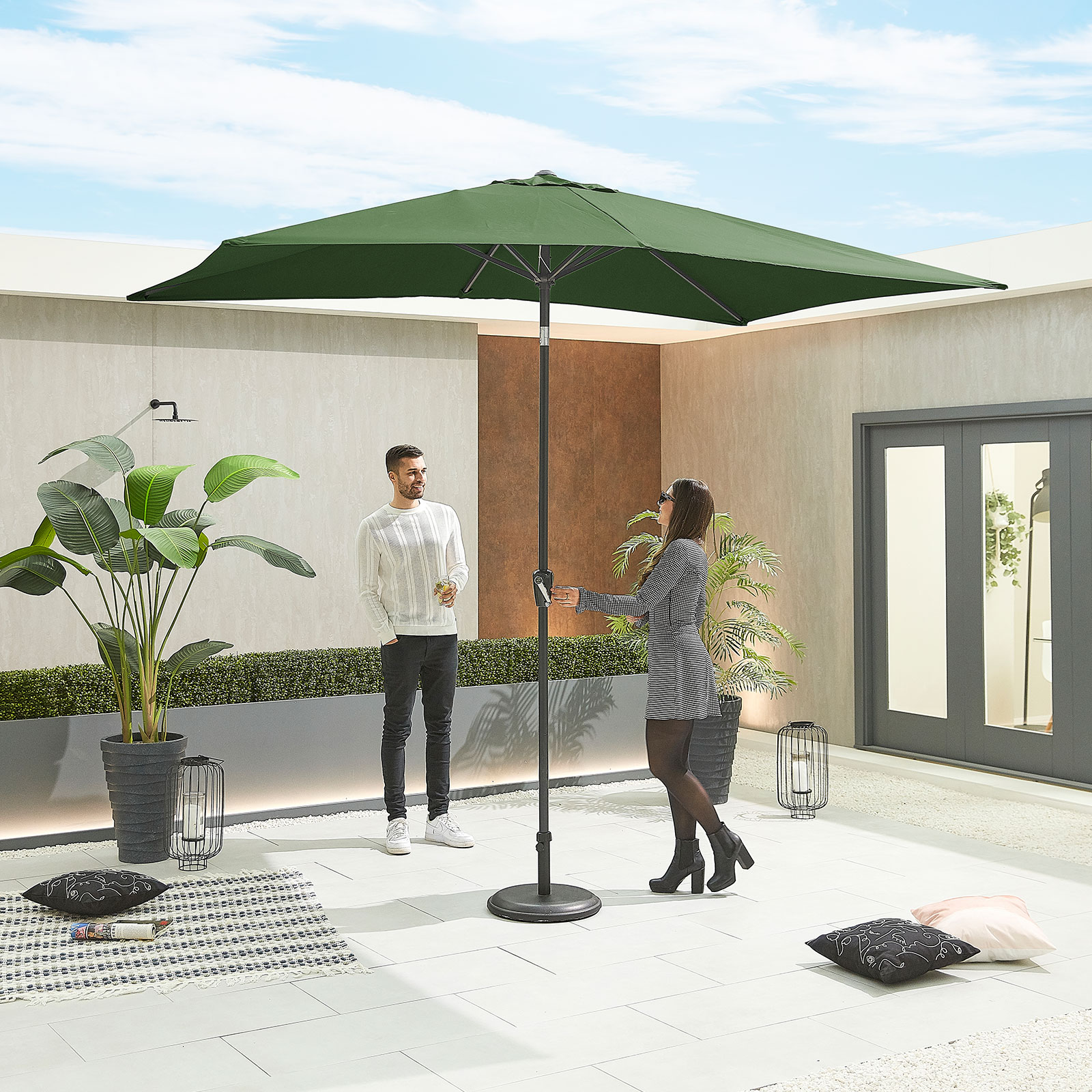 Nova - Antigua Aluminium Parasol - 3m x 2m Rectangular - Green thumbnail 2