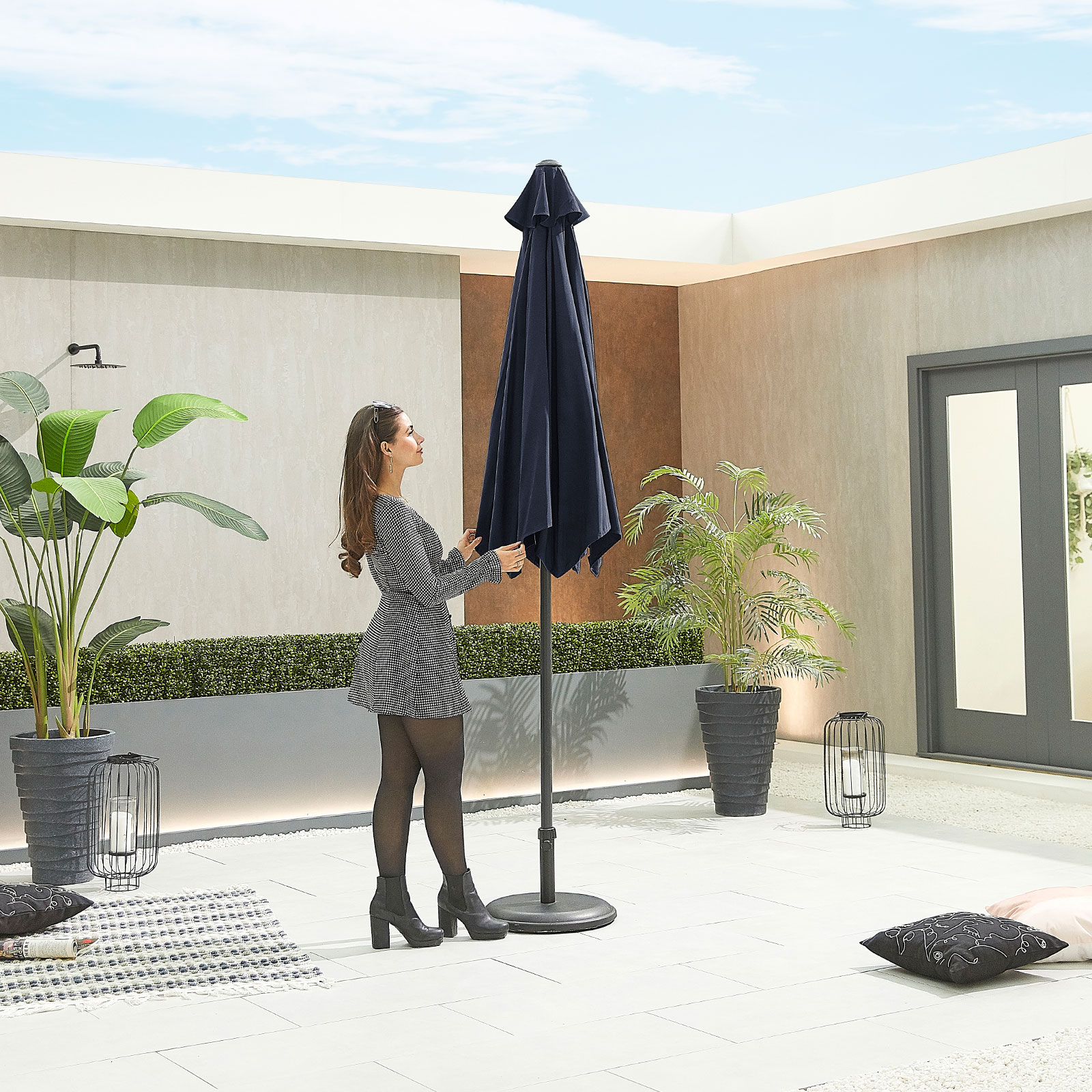 Nova - Antigua Aluminium Parasol - 2.7m Round - Navy thumbnail 3