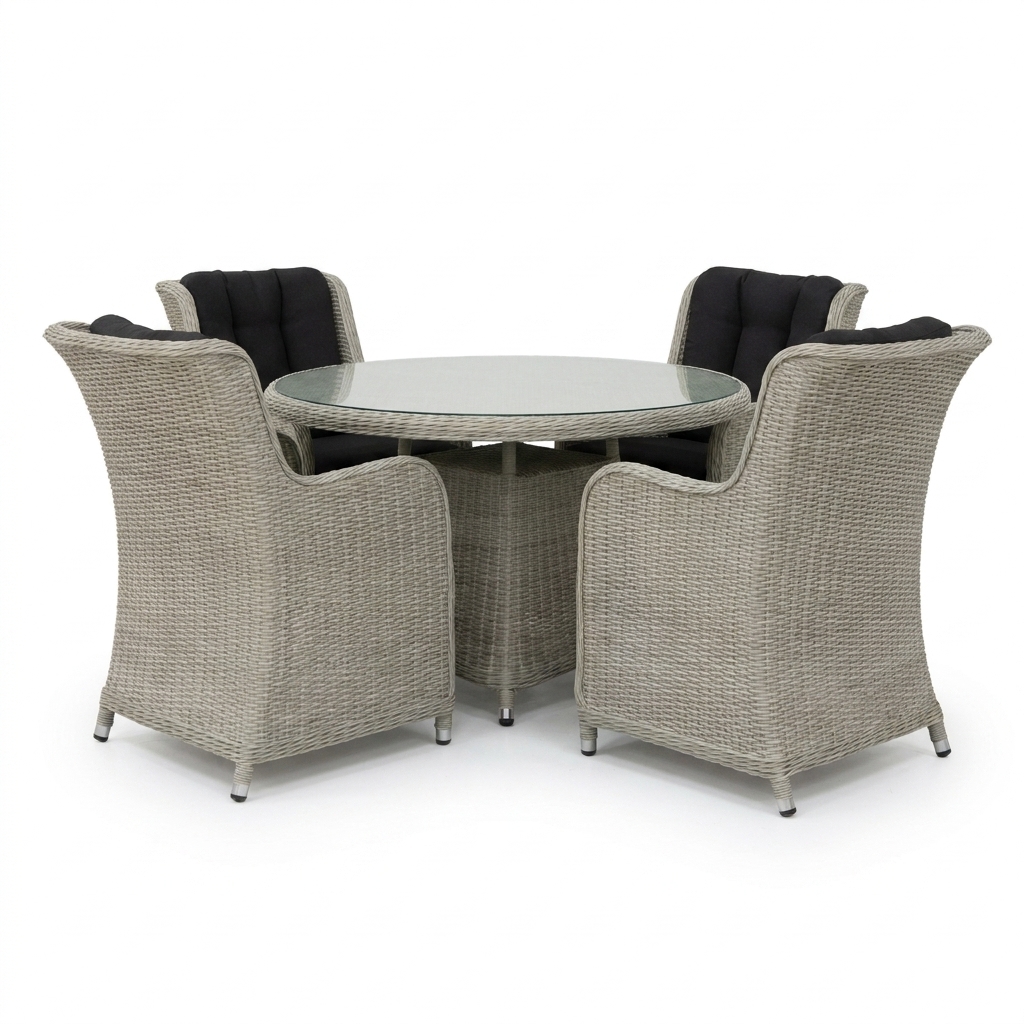 Nova - Avery 4 Seat Dining Set - 1.2m Round Table - Ash Grey thumbnail 3