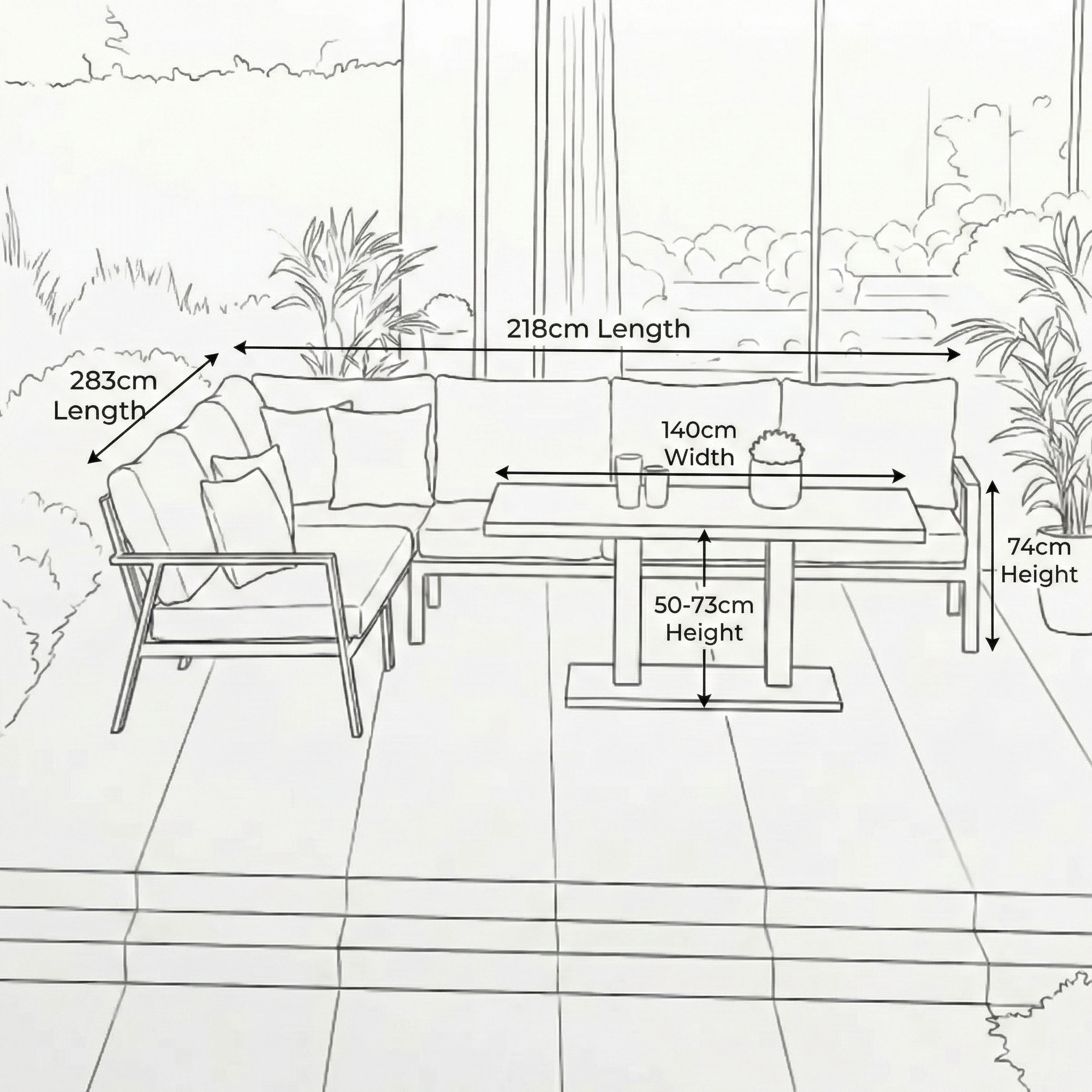 Nova - Phoenix L-Shaped Corner Sofa Lounge Dining Set with Rectangular Rising Table thumbnail 7