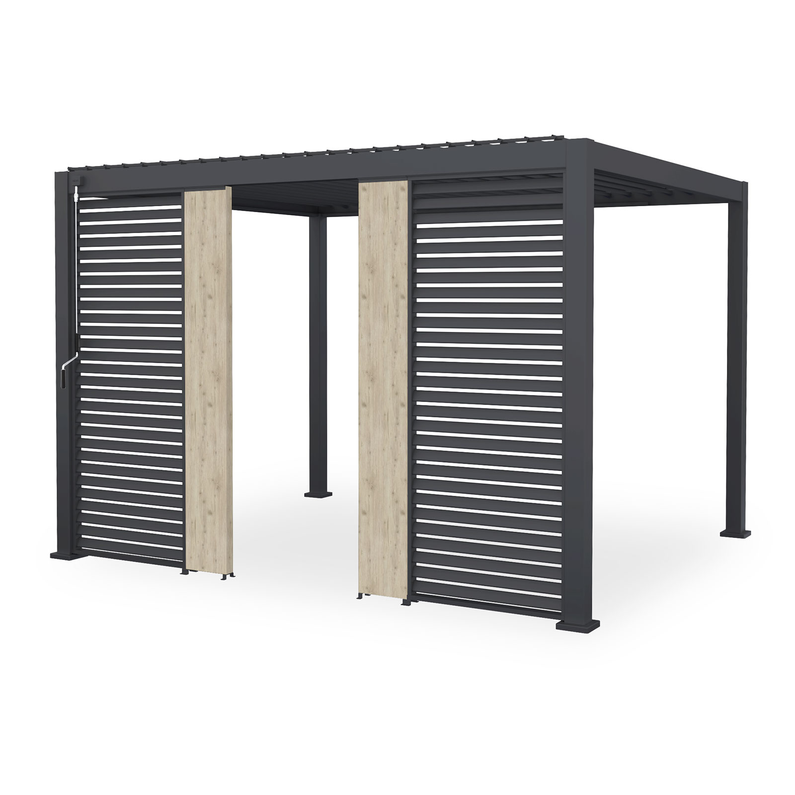 Nova - Titan Aluminium Pergola 31cm Solid Side Wall Panel - Wood Look thumbnail 5