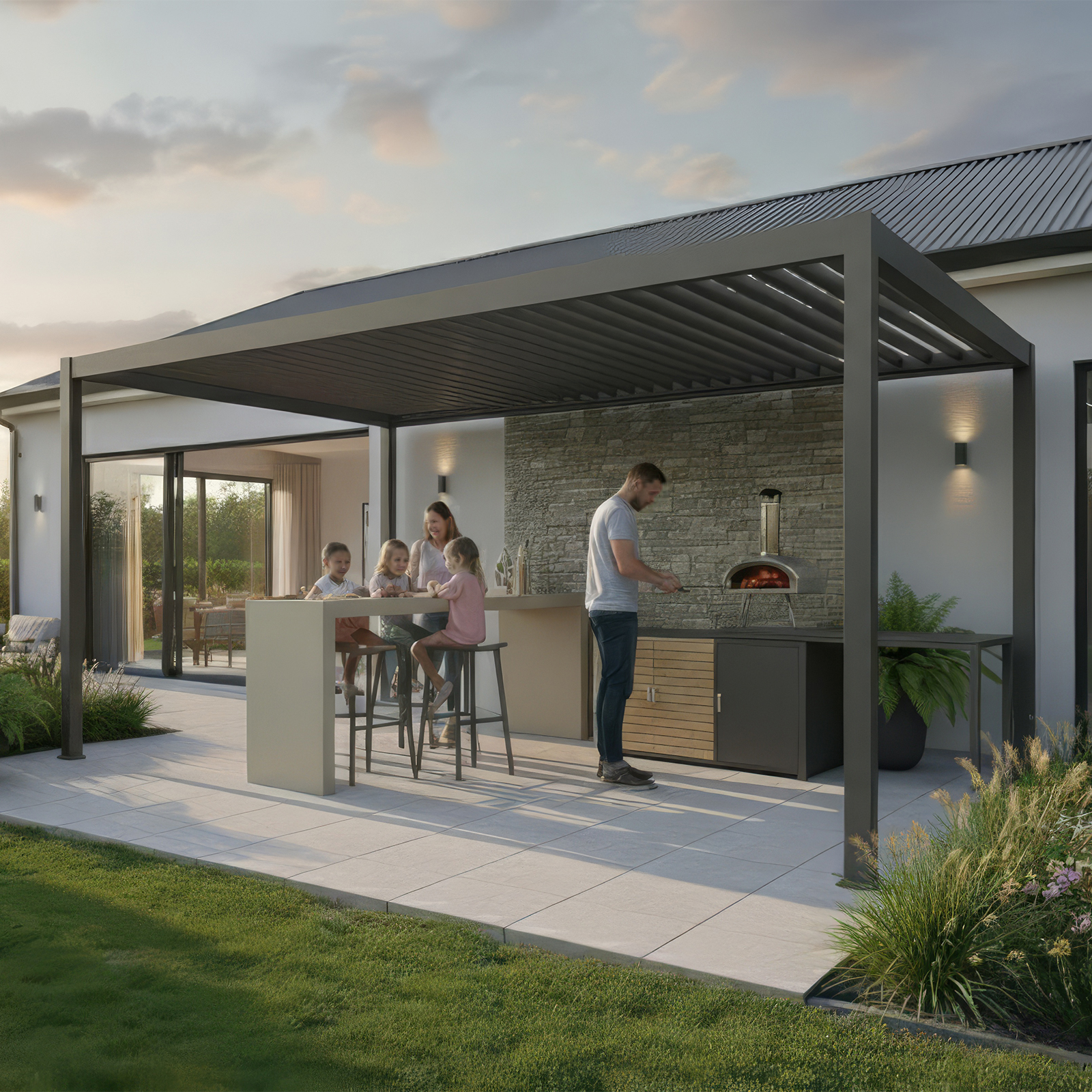 Nova - Cook Cab Outdoor Kitchen Workstation - Grey thumbnail 2