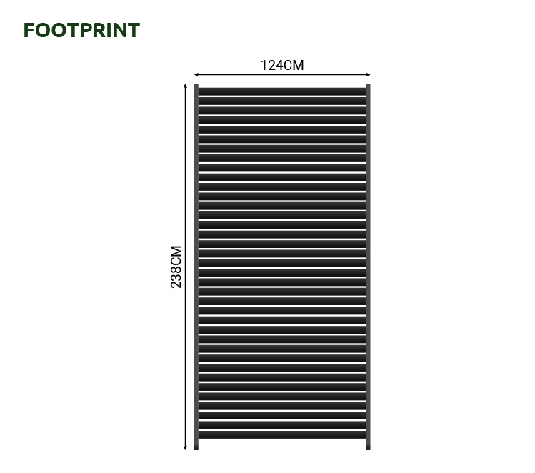 Nova - Titan Pergola Side Wall - 1.33m - Grey thumbnail 9