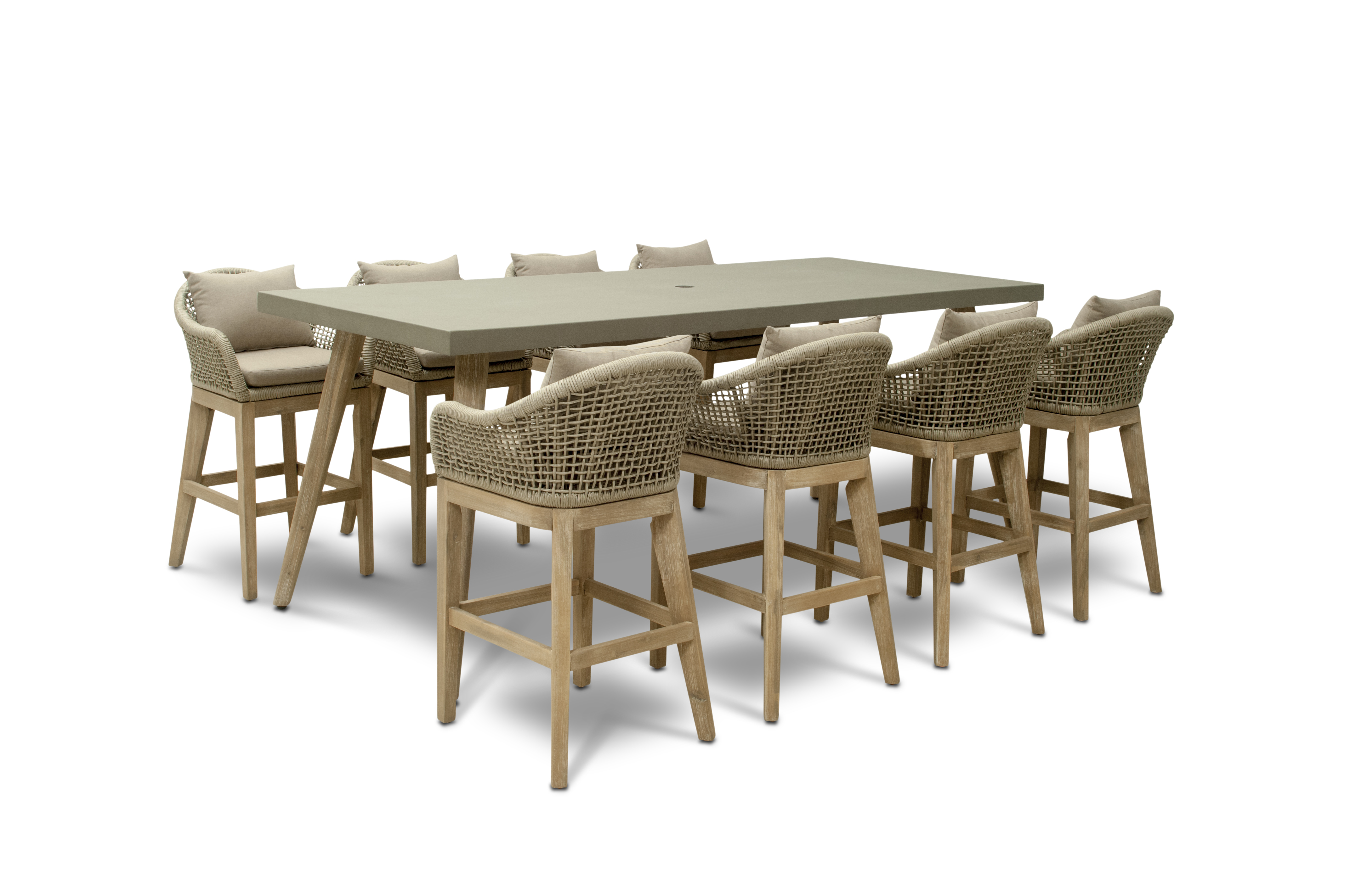Nova - Summer 8 Seat High Dining Set - 2.4m x 1.0m Rectangular Table thumbnail 9