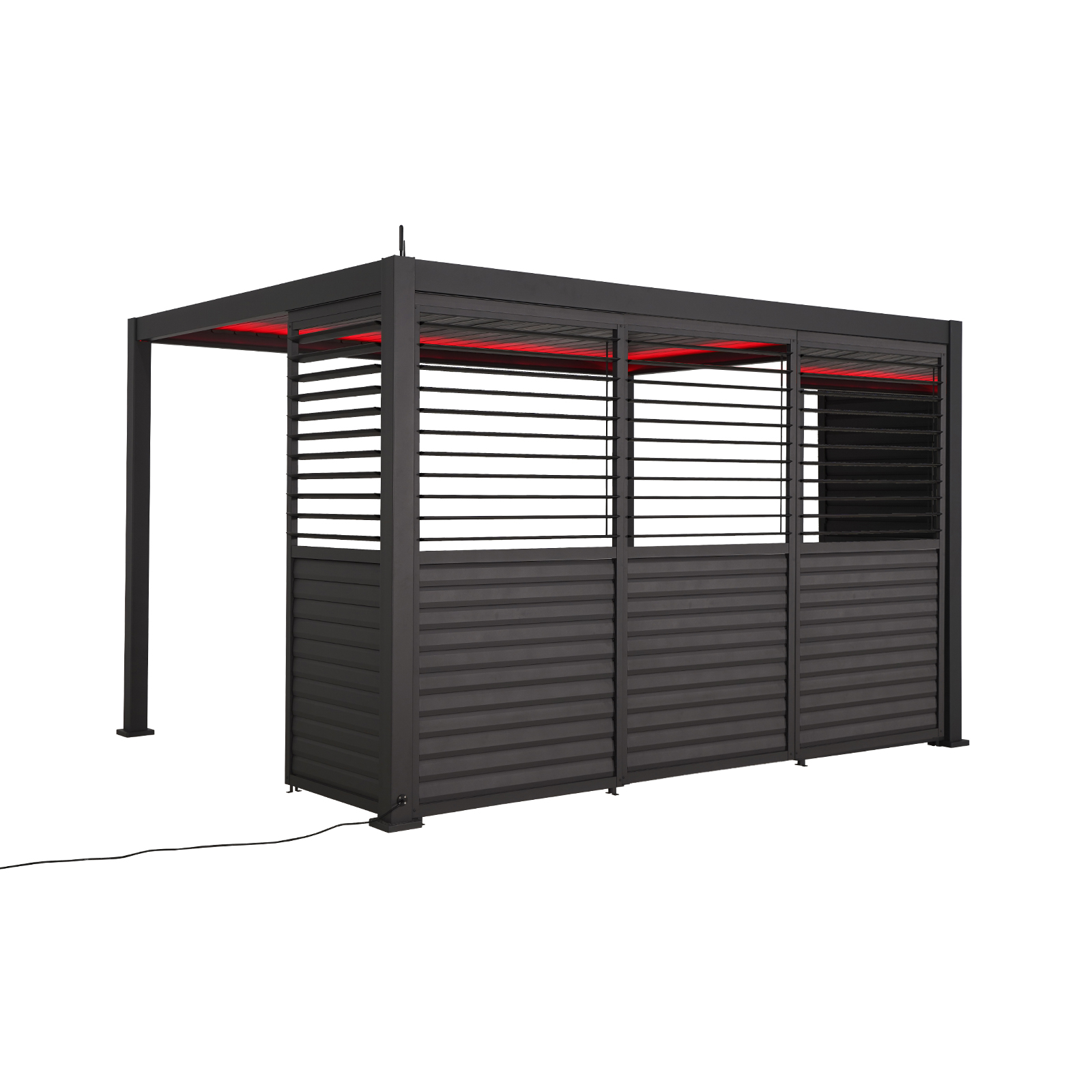Nova - Titan 1m Aluminium Side Wall With Adjustable Louvres for 3m Titan Pergola - Grey thumbnail 11