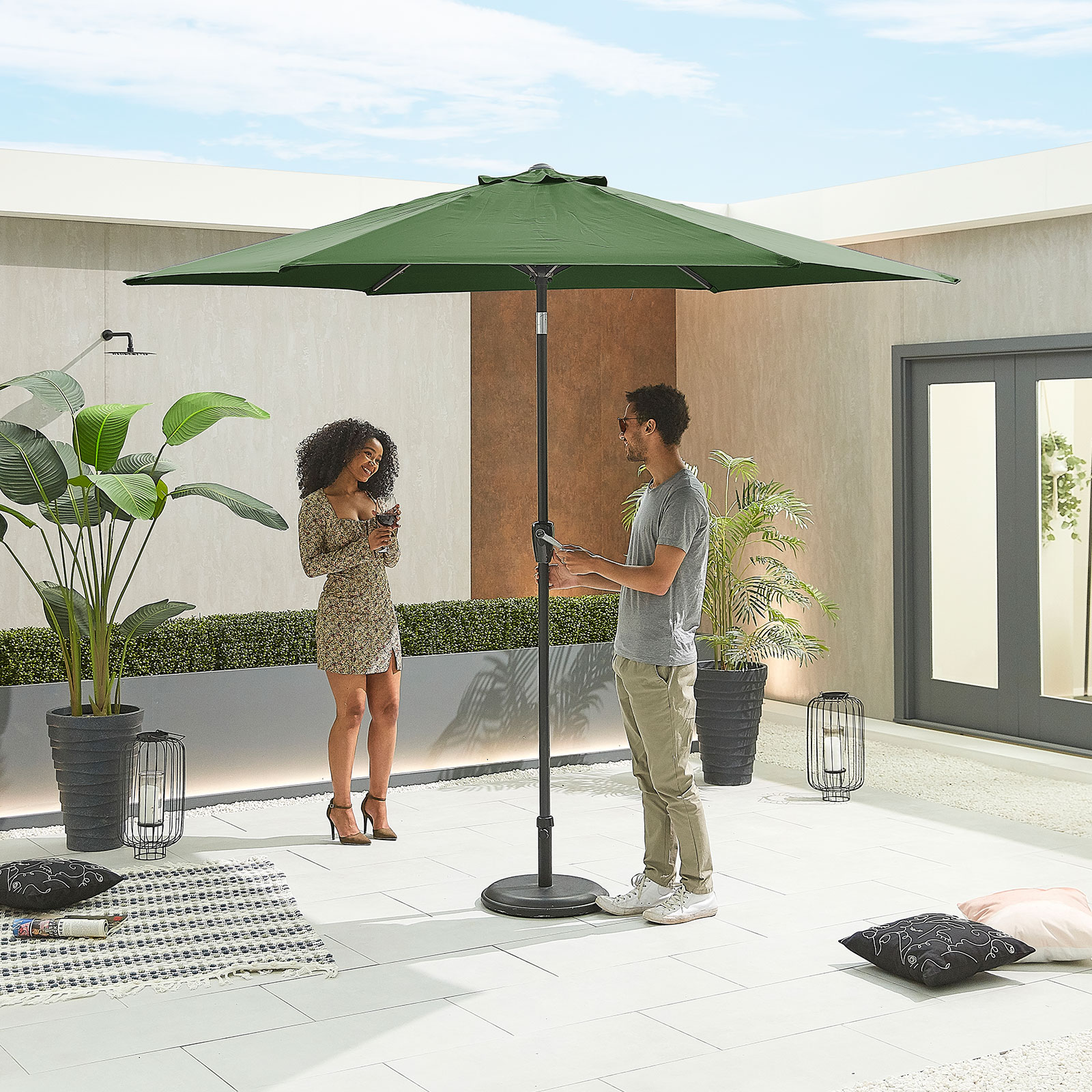 Nova - Antigua Aluminium Parasol - 3m Round - Green thumbnail 2
