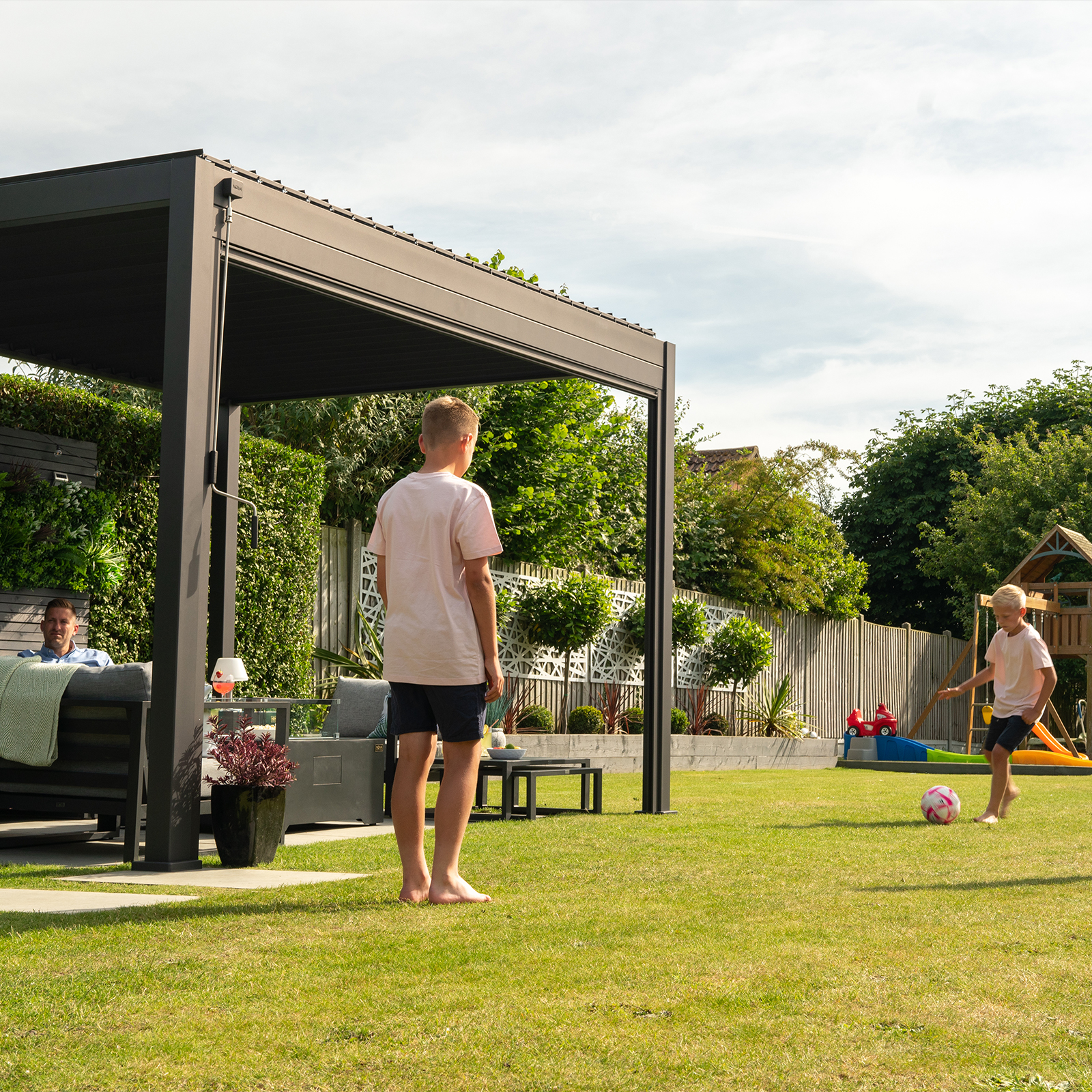 Nova - Titan Freestanding Aluminium Pergola - 3m x 3m Square - Grey thumbnail 8