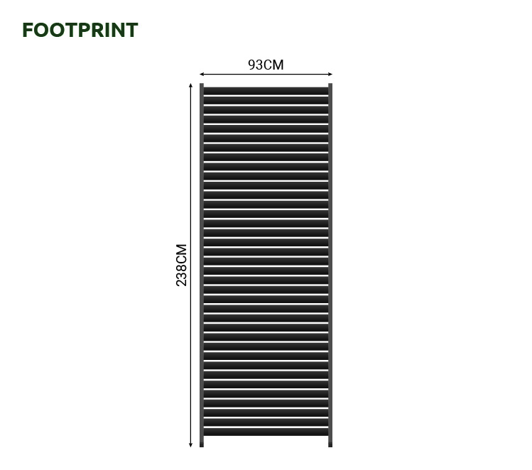 Nova - Titan 1.2m Aluminium Side Wall - Pebble thumbnail 2