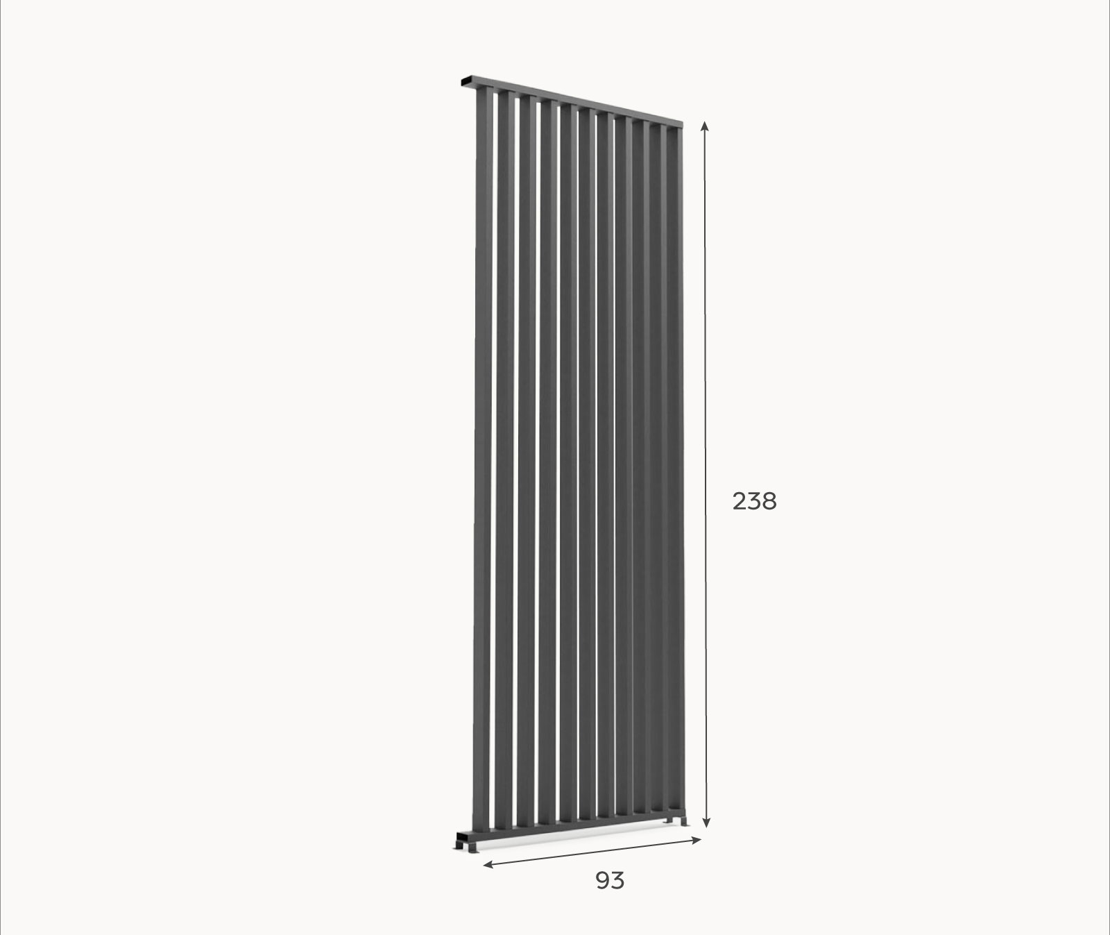 Nova - 1m Vertical Louvre Side Wall Panel - Grey thumbnail 7