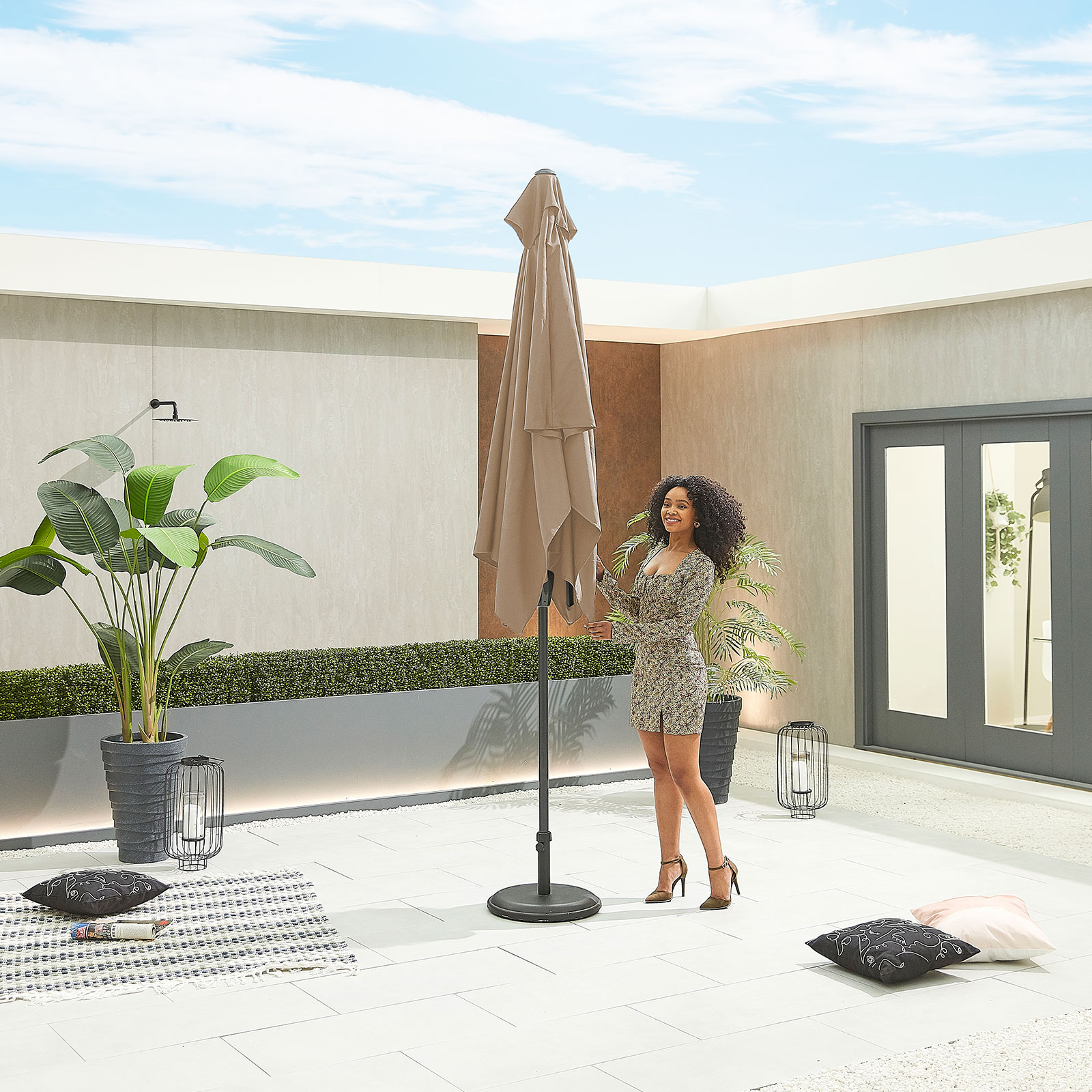 Nova - Antigua Aluminium Parasol - 3m x 2m Rectangular - Taupe thumbnail 3