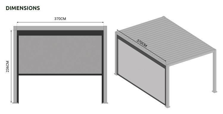 Nova - Titan Pergola Pull Down Screen - 4m - Grey thumbnail 16