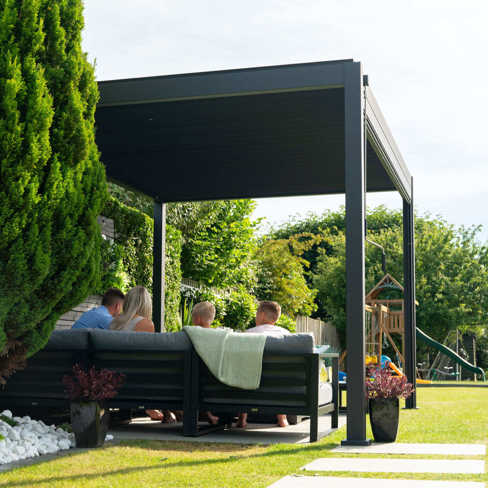 Nova - Titan Freestanding Aluminium Pergola - 3m x 3m Square - Grey thumbnail 15