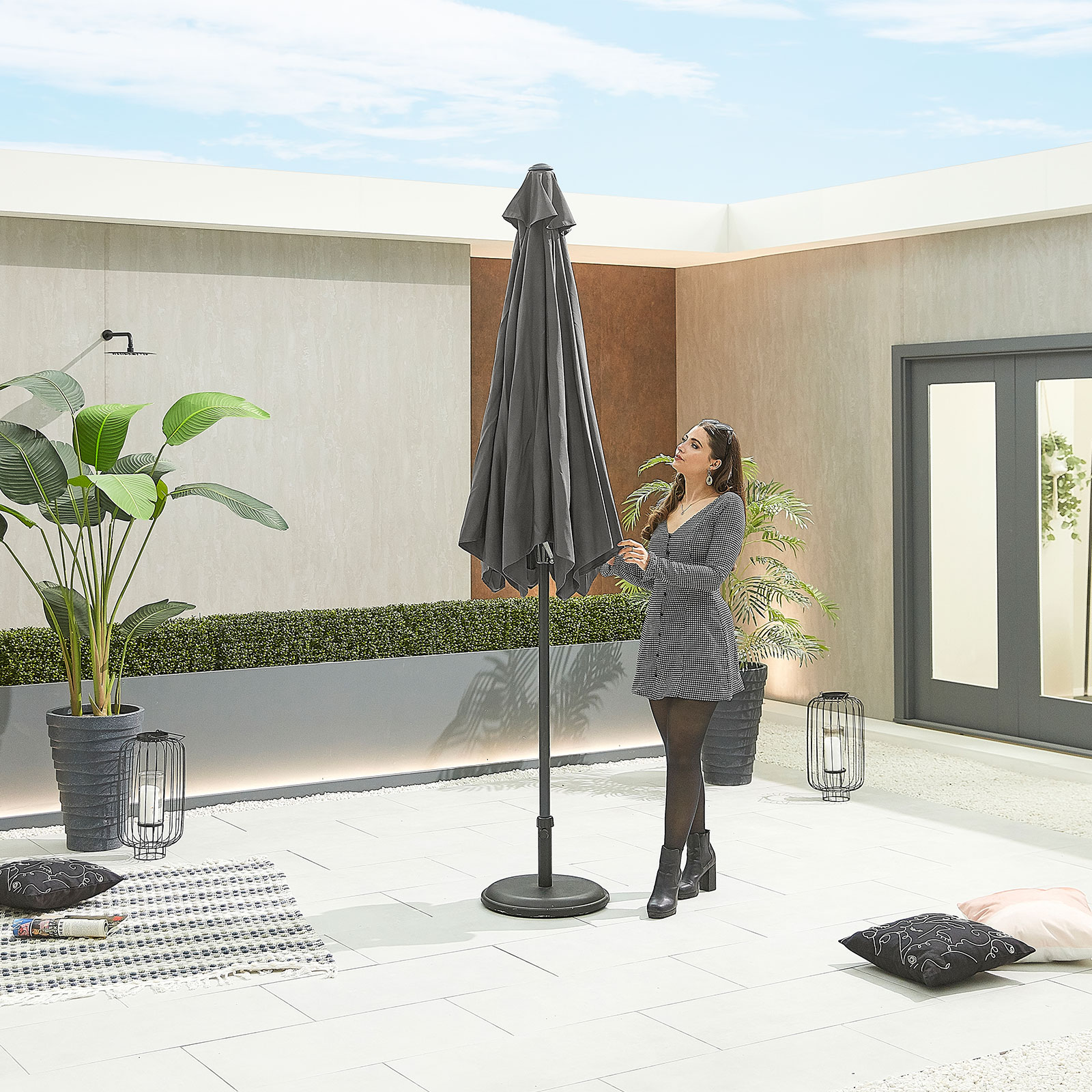 Nova - Antigua Aluminium Parasol - 3m Round - Grey thumbnail 3