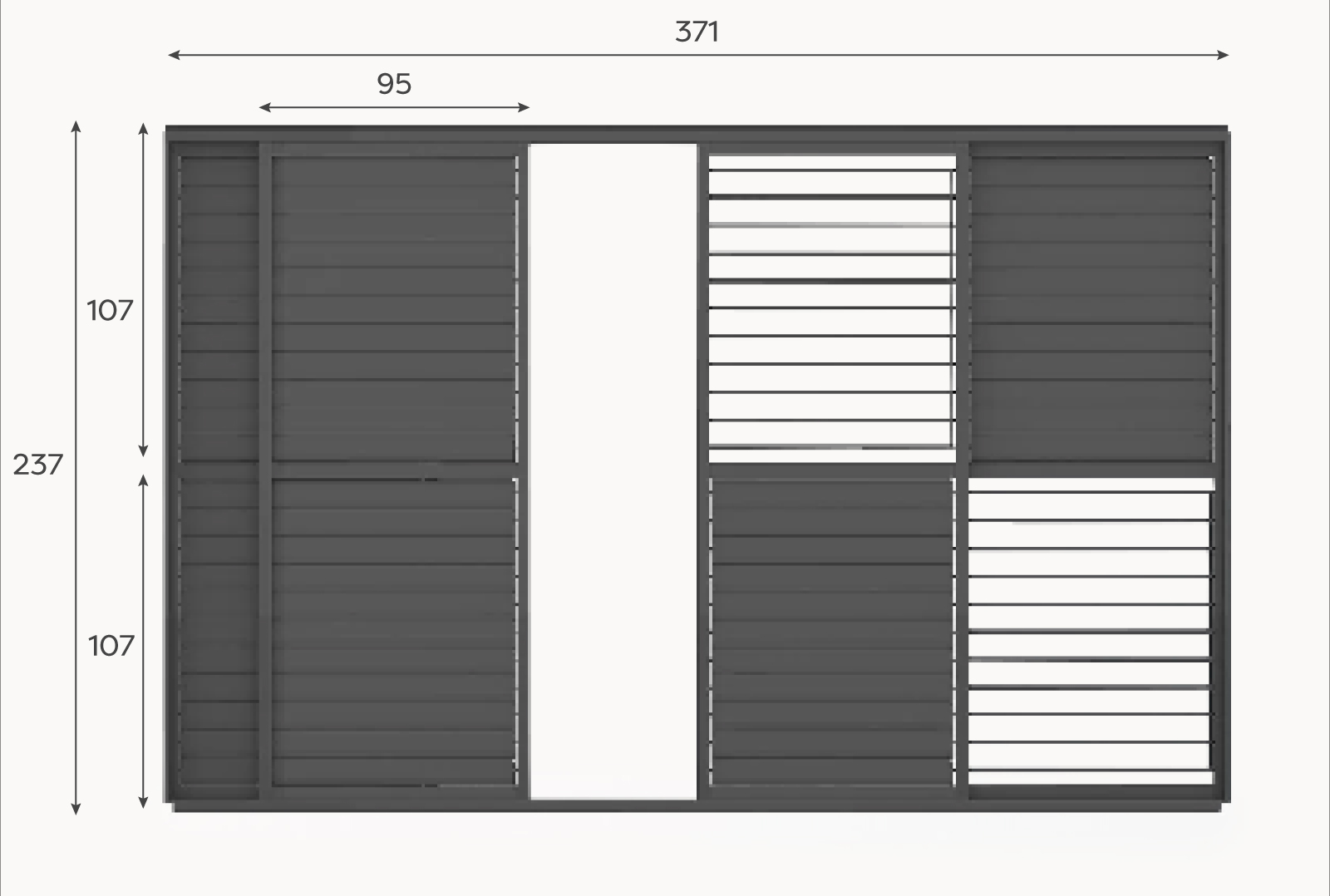 Nova - Titan Louver Sliding Doors - 4m - Grey thumbnail 7