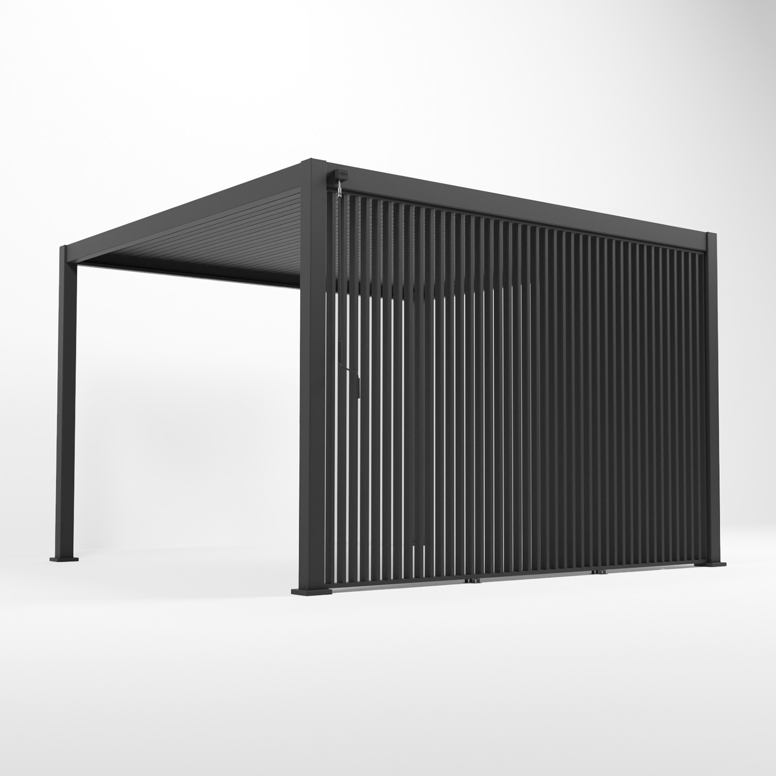 Nova - 1.2m Vertical Louvre Side Wall Panel - Grey thumbnail 4