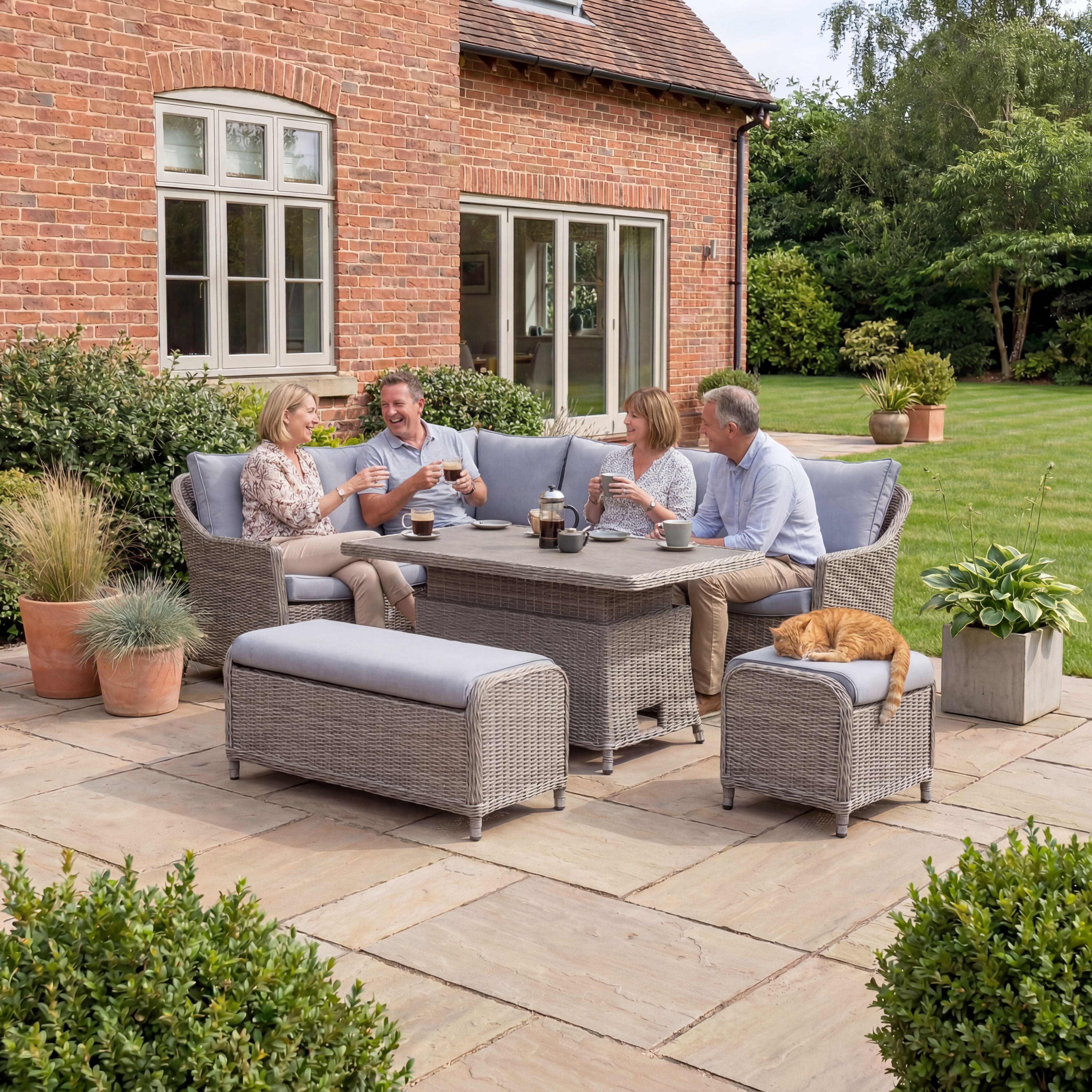 Nova - Ivy Right Hand Corner Sofa Lounge Dining Set with Rectangular Rise & Fall Table thumbnail 3