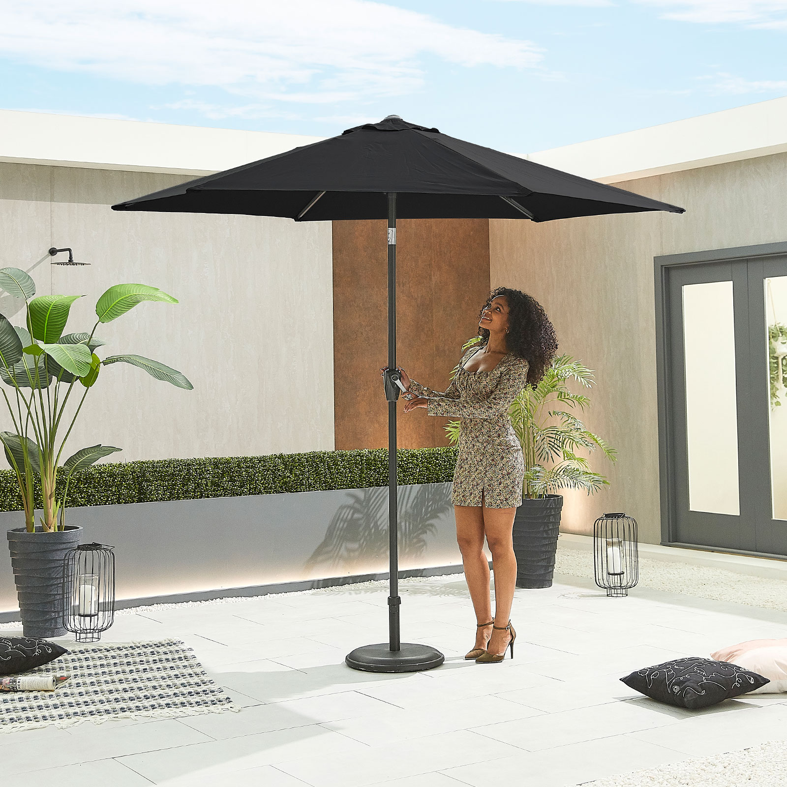 Nova - Antigua Aluminium Parasol - 2.7m Round - Black thumbnail 2