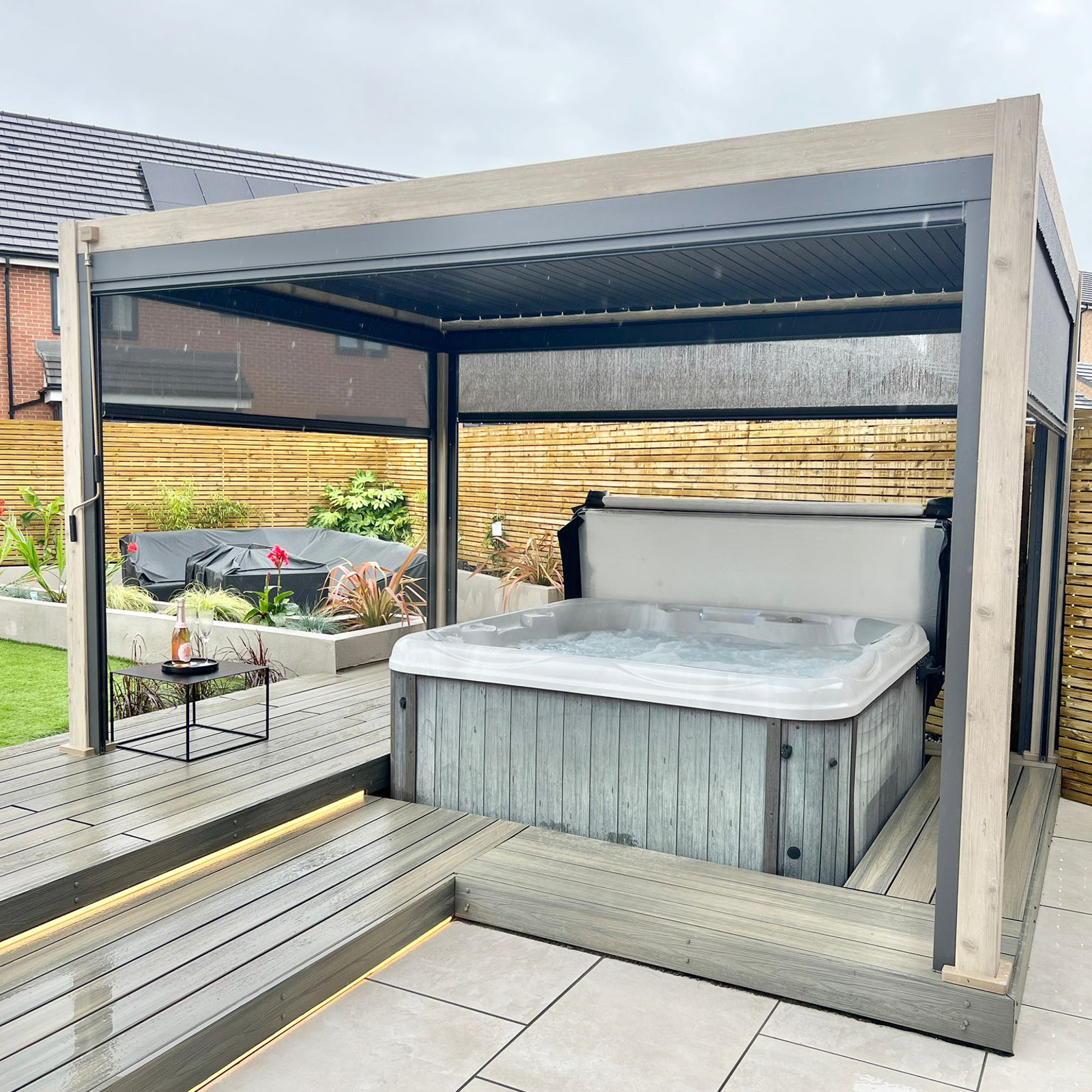 Nova - Titan Freestanding Aluminium Pergola - 4m x 3m Rectangular - Wood Look thumbnail 2