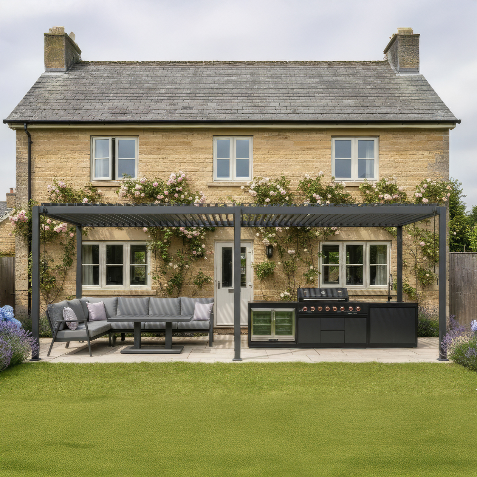 Nova - Titan Freestanding Aluminium Pergola - 6m x 3m Rectangular - Grey thumbnail 9
