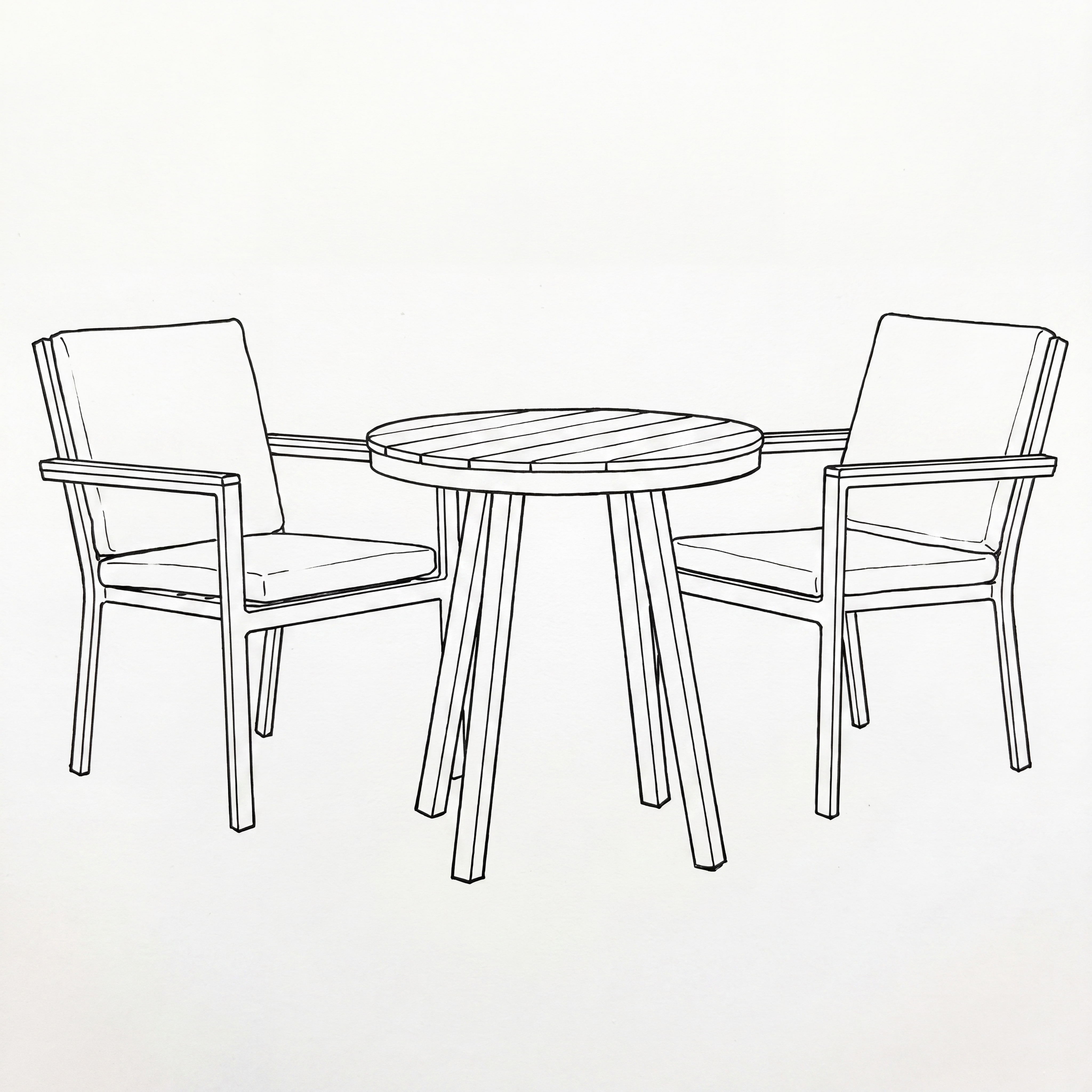 Nova - Heidi 2 Seat Bistro Set - 0.7m Round Table thumbnail 4