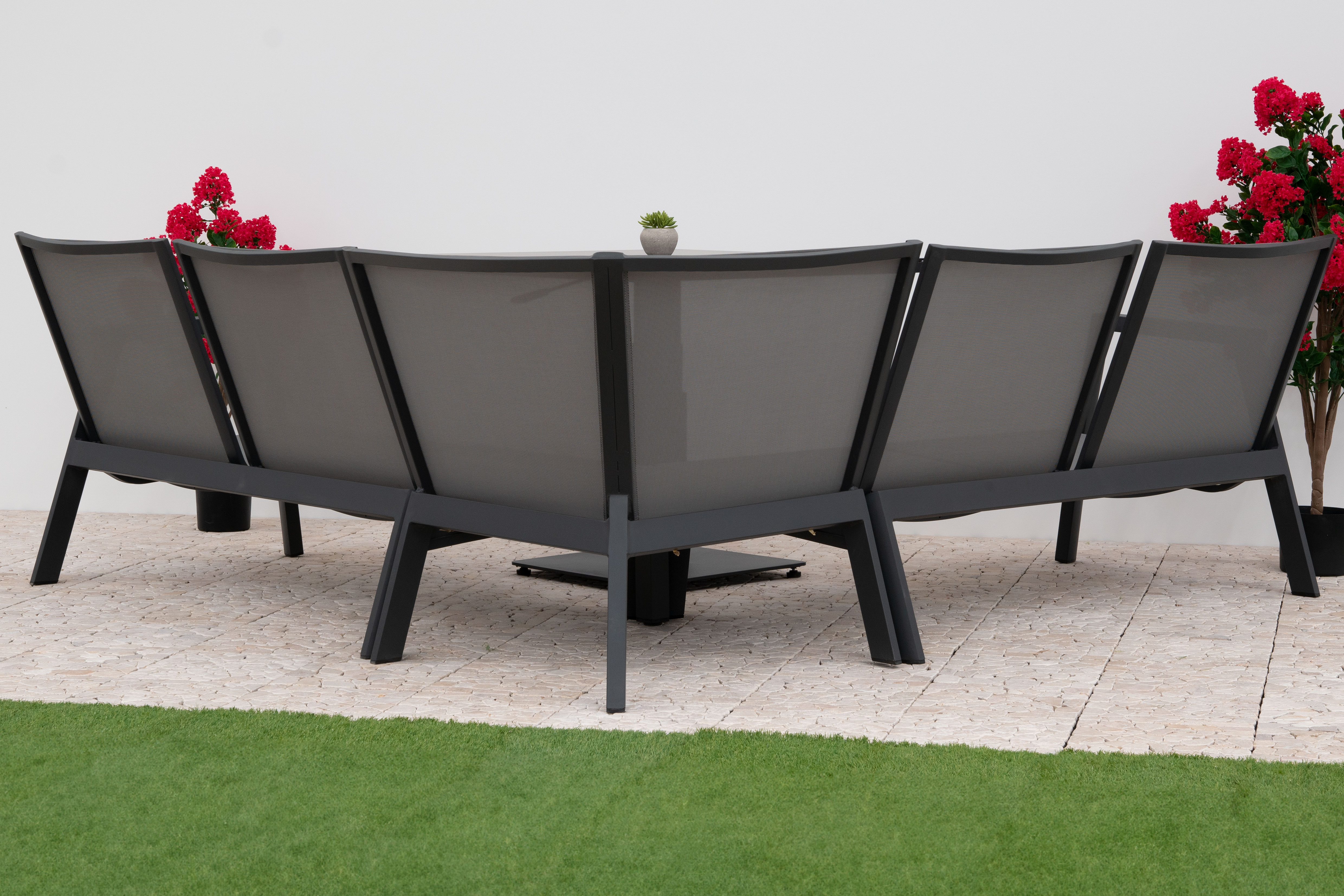 Nova - Zara L-Shaped Corner Sofa Lounge Dining Set with Rectangular Extending Rising Table thumbnail 6