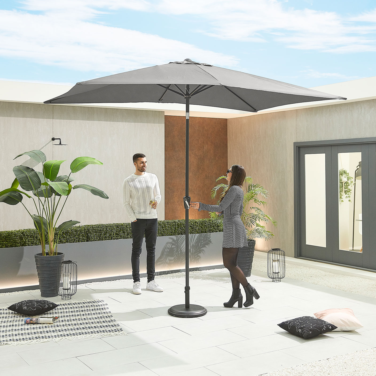 Nova - Antigua Aluminium Parasol - 3m x 2m Rectangular - Grey thumbnail 2