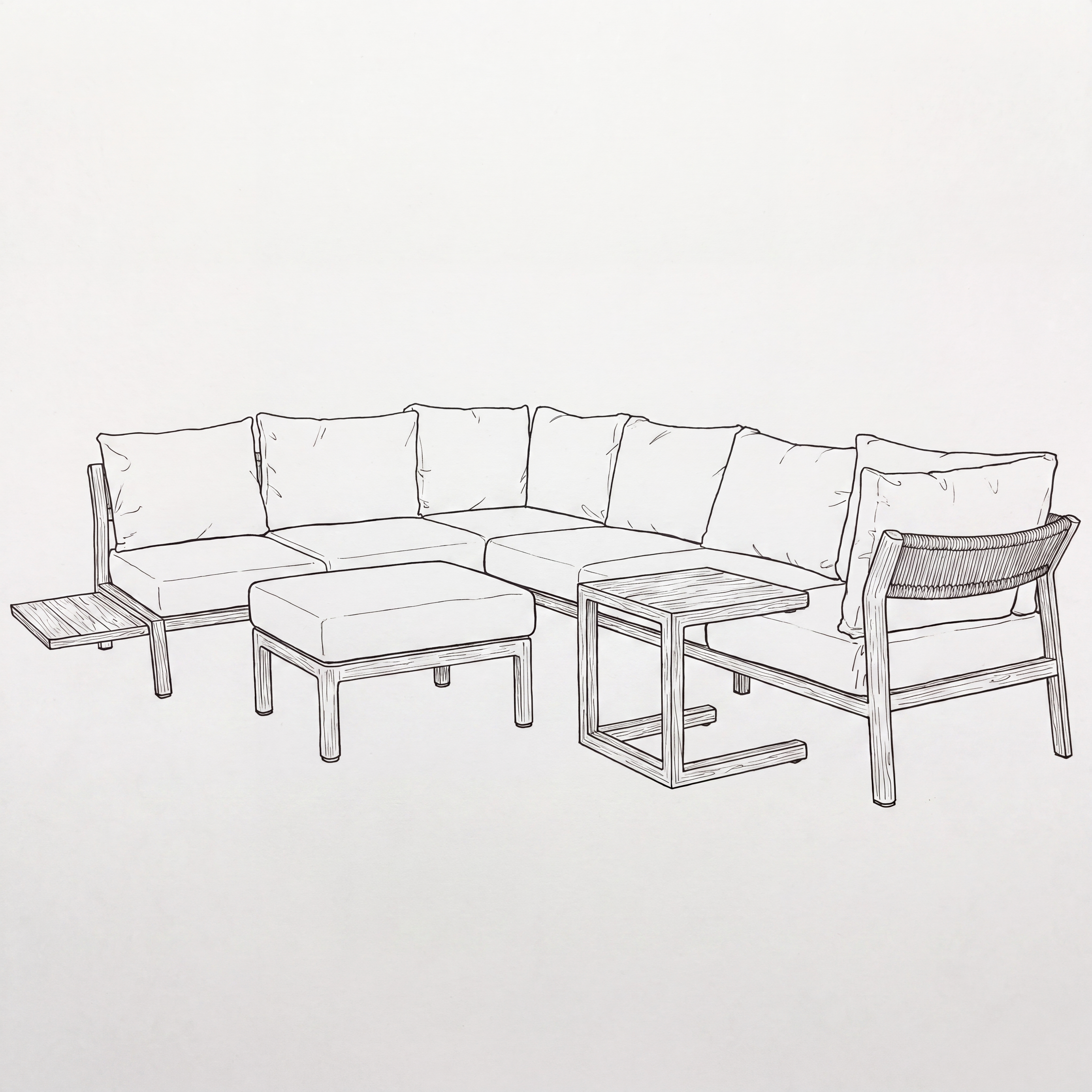 Nova - Eleanor Left Hand Platform Corner Sofa Lounging Set thumbnail 3