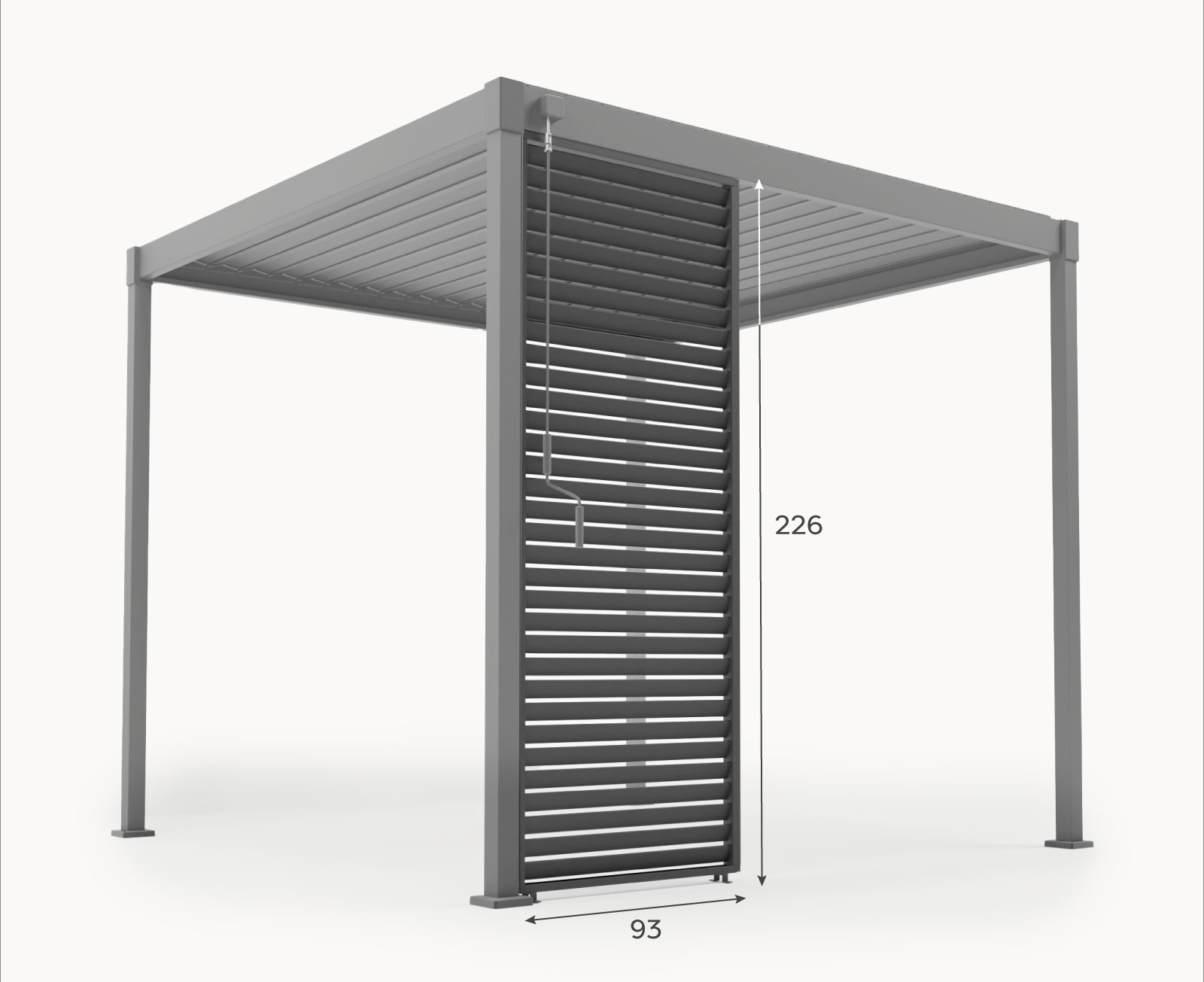 Nova - Luna 1.0 Fixed Louvre Side Wall Panel (Alu/Steel) - Grey thumbnail 3