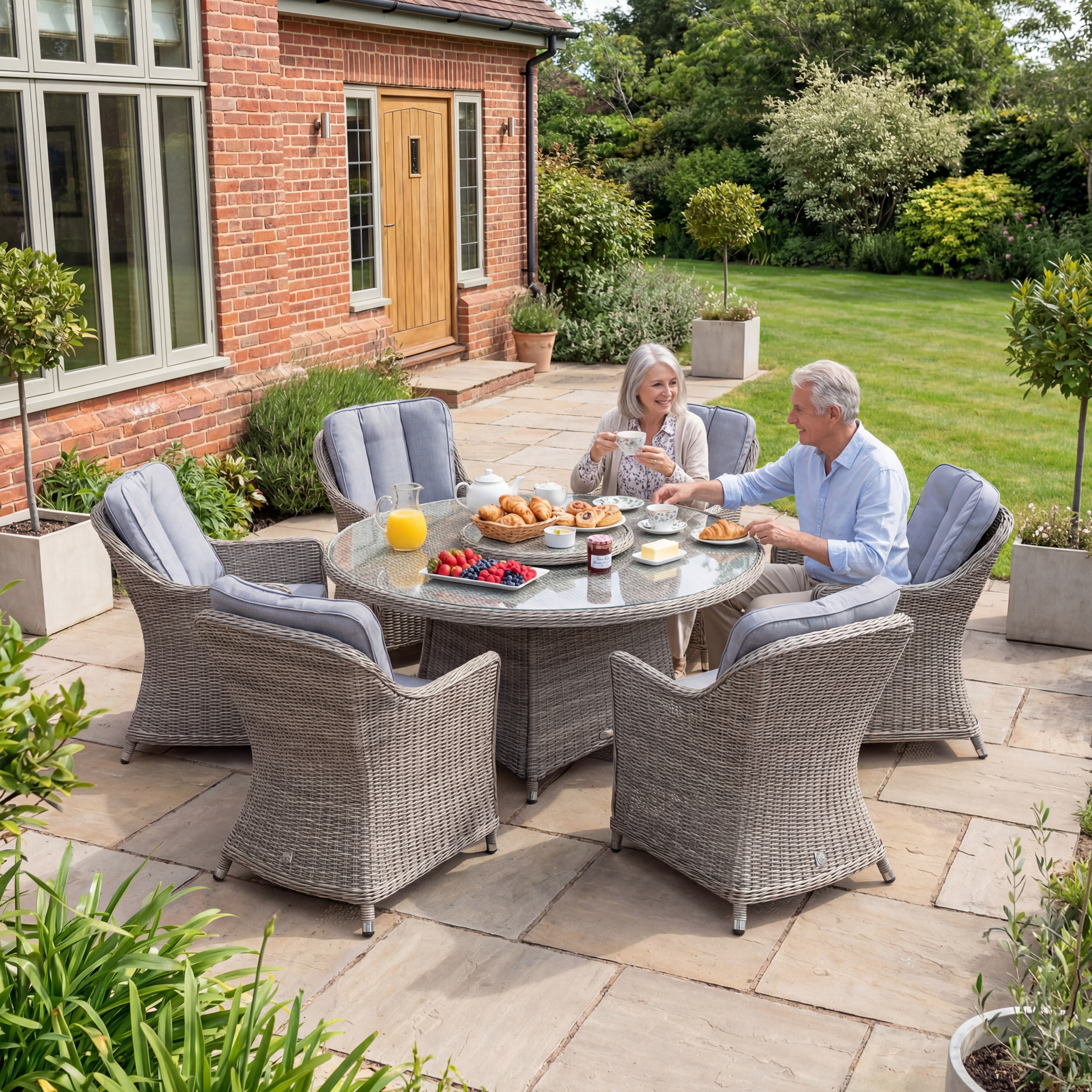 Nova - Ivy 6 Seat Dining Set - 1.4m Round Table (Ceramic Glass) thumbnail 4